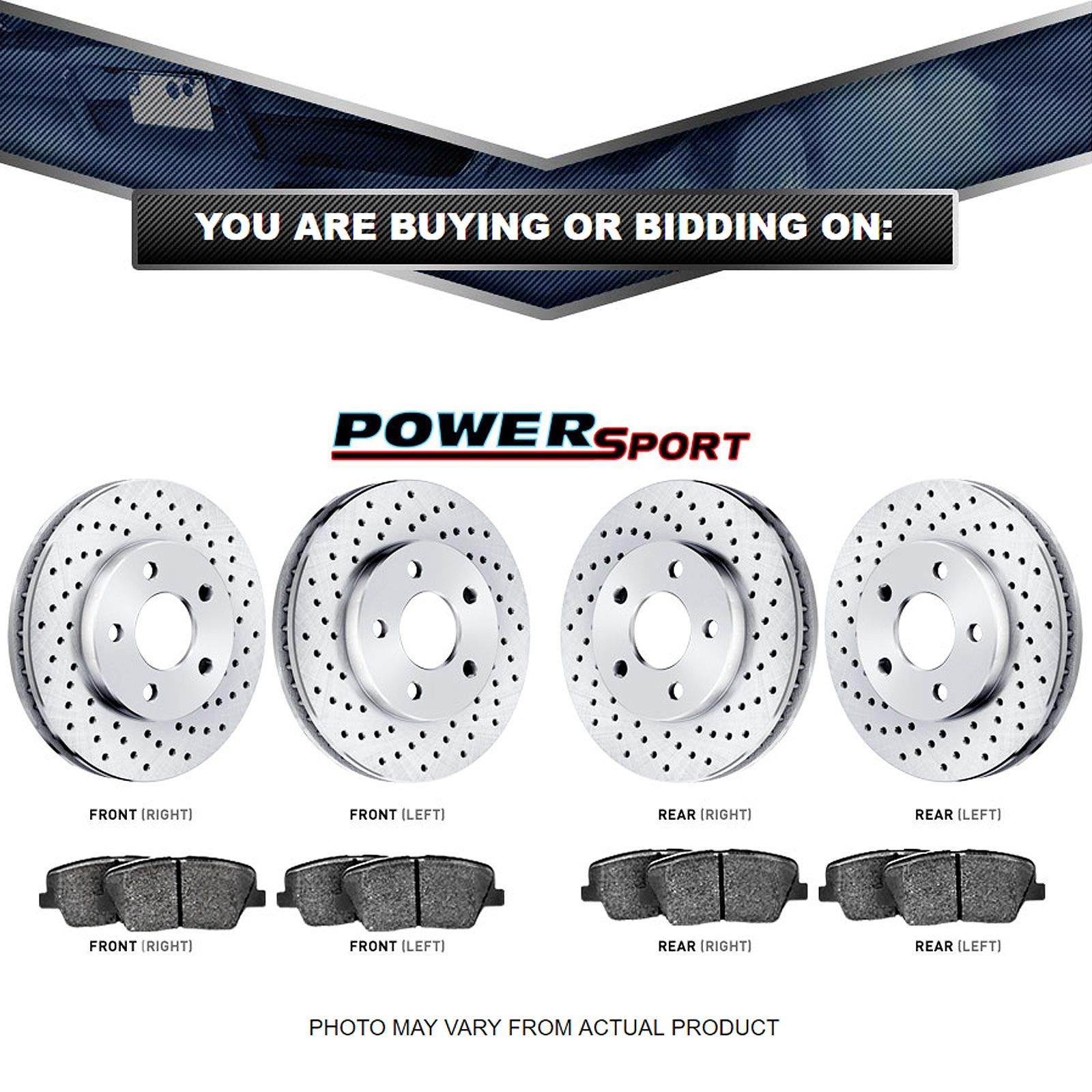 High-Performance PowerSport Front & Rear Brake Kit with Ceramic Pads & Rotors | Compatible with 2014-2016 Acura MDX | Smooth Stopping for Daily Commute & Off-Road Adventures