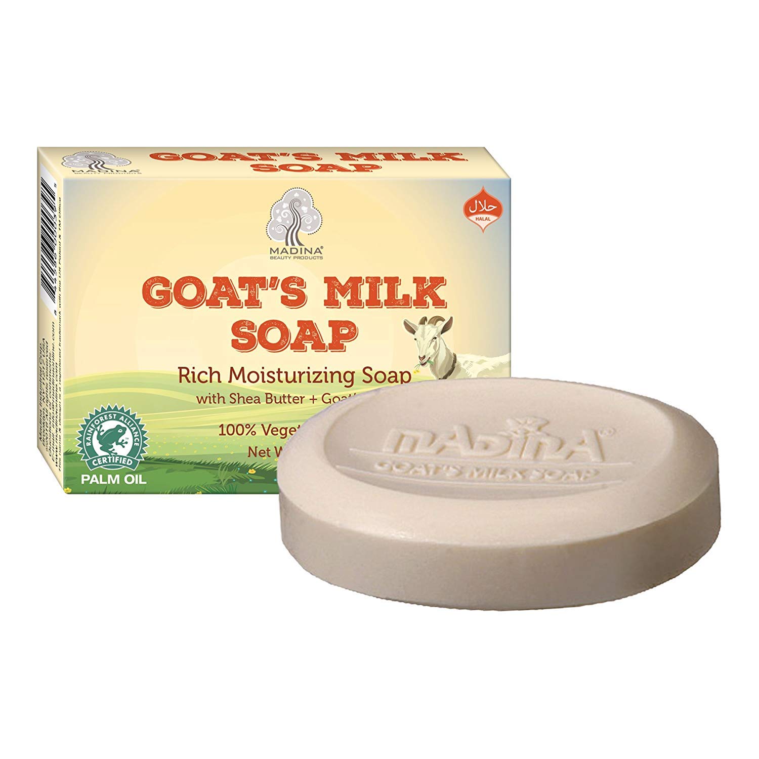 Natural Goat Milk Soap with Shea Butter & Vitamins A, C, E | Alkaline pH for Moisturizing Skin | Handmade Bar Soap for Dry, Sensitive Skin & Daily Body Care