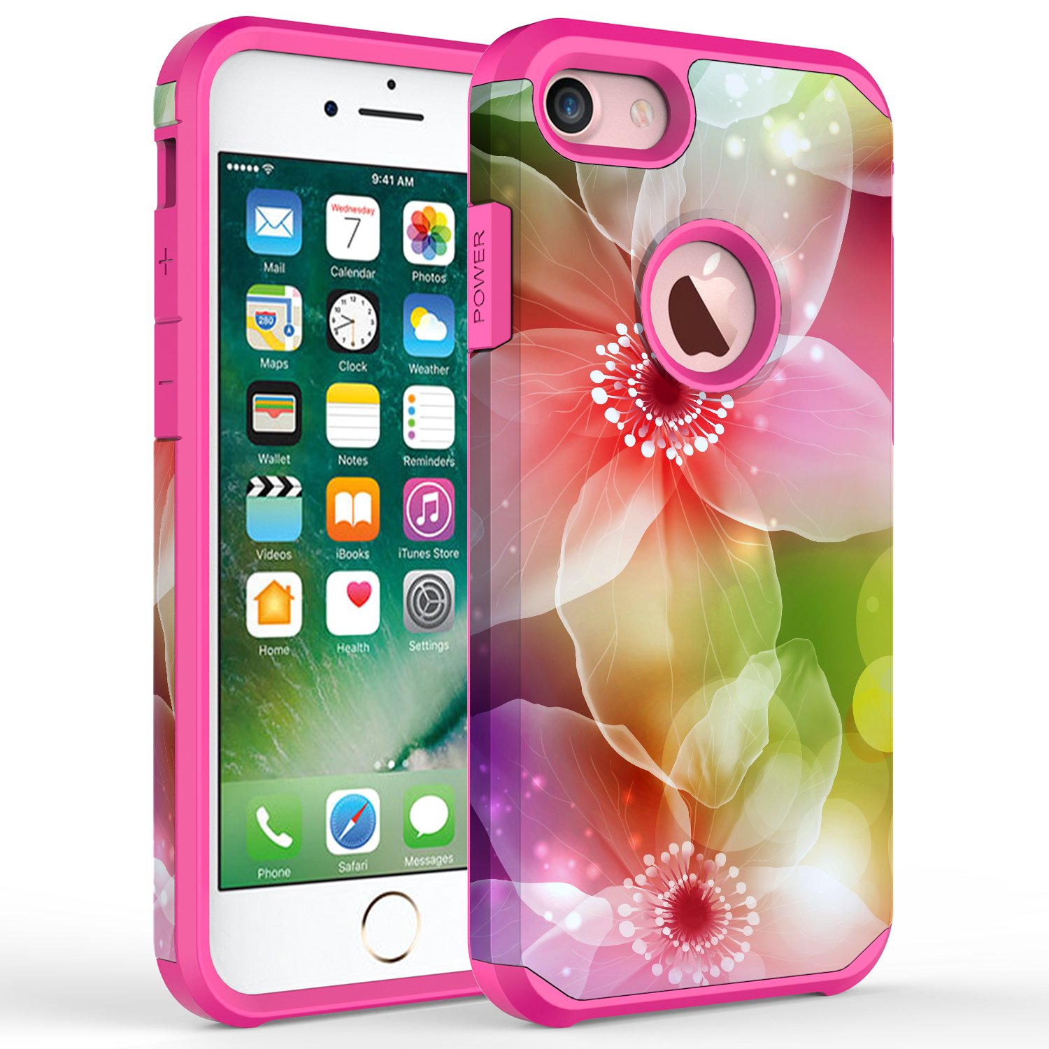 Premium Shockproof iPhone 7 Plus Case - Slim Fit Hybrid Dual Layer Cover with Fashionable Dream Flower Design | Compatible with iPhone 6/6S Plus | Durable Protection for Daily Use, Travel & Outdoor Activities