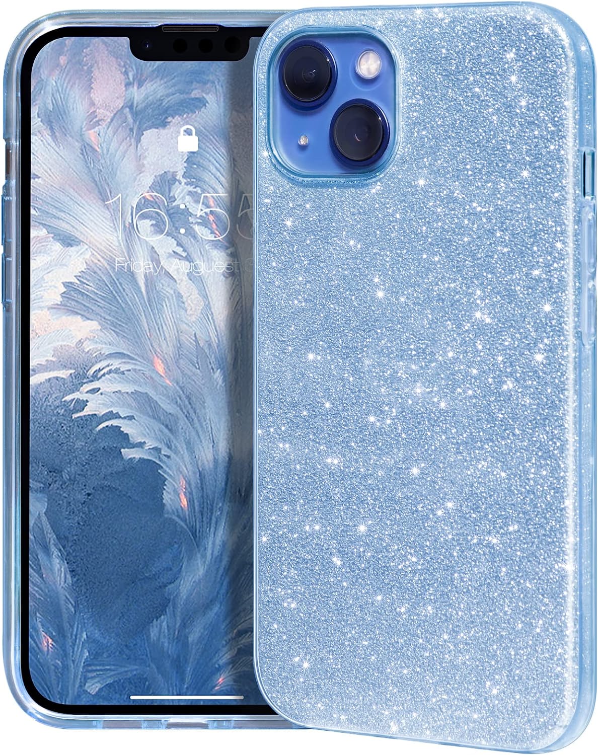 Sparkly Glitter iPhone 14 Case for Women - Cute Purple Protective Phone Cover with Bling | Perfect for Everyday Use, Parties & Gifts