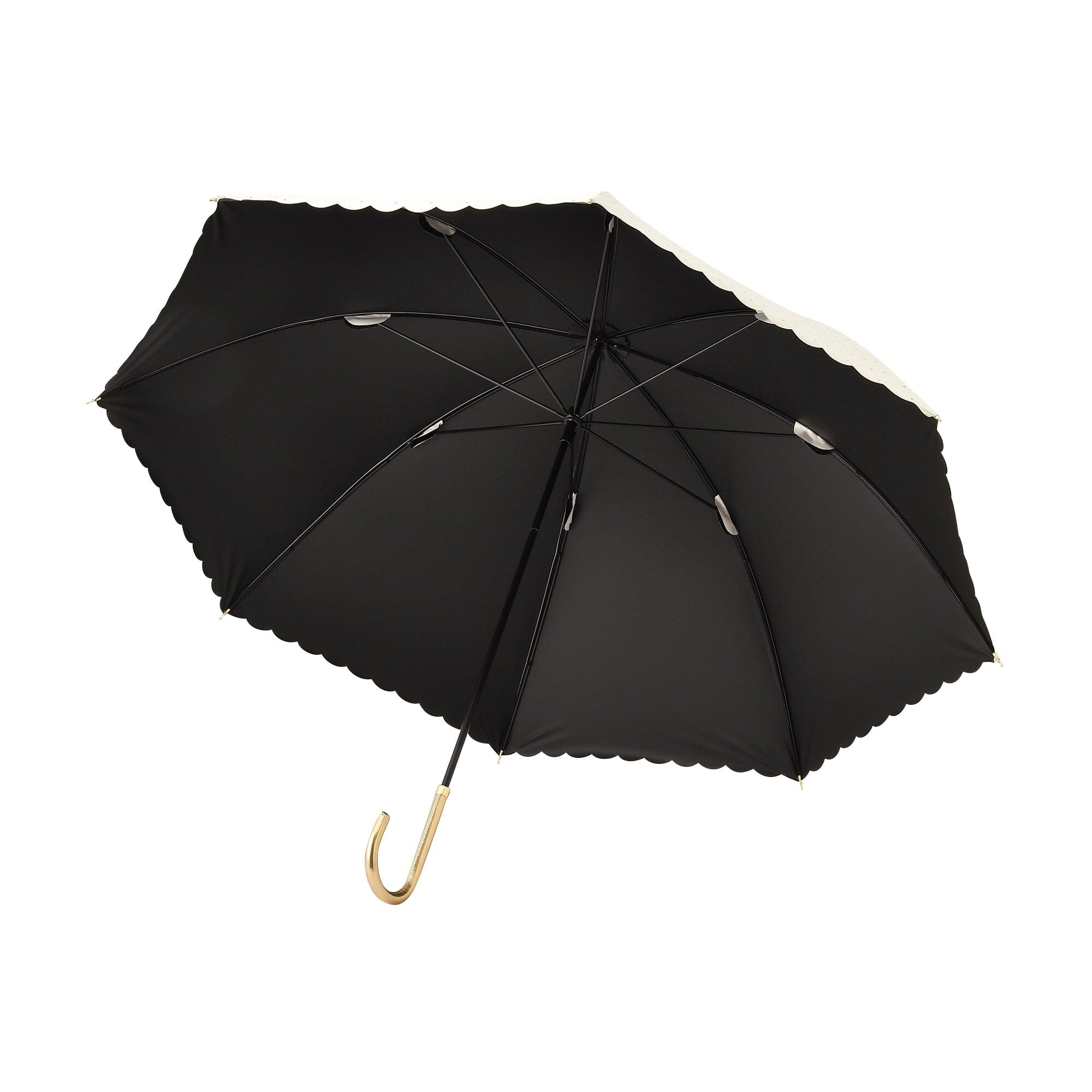 Dot Glitter Heat Cut Long Umbrella 58cm White - UV Protection & Waterproof for Sunny and Rainy Days - Perfect for Beach, Outdoor Events, and Daily Commute