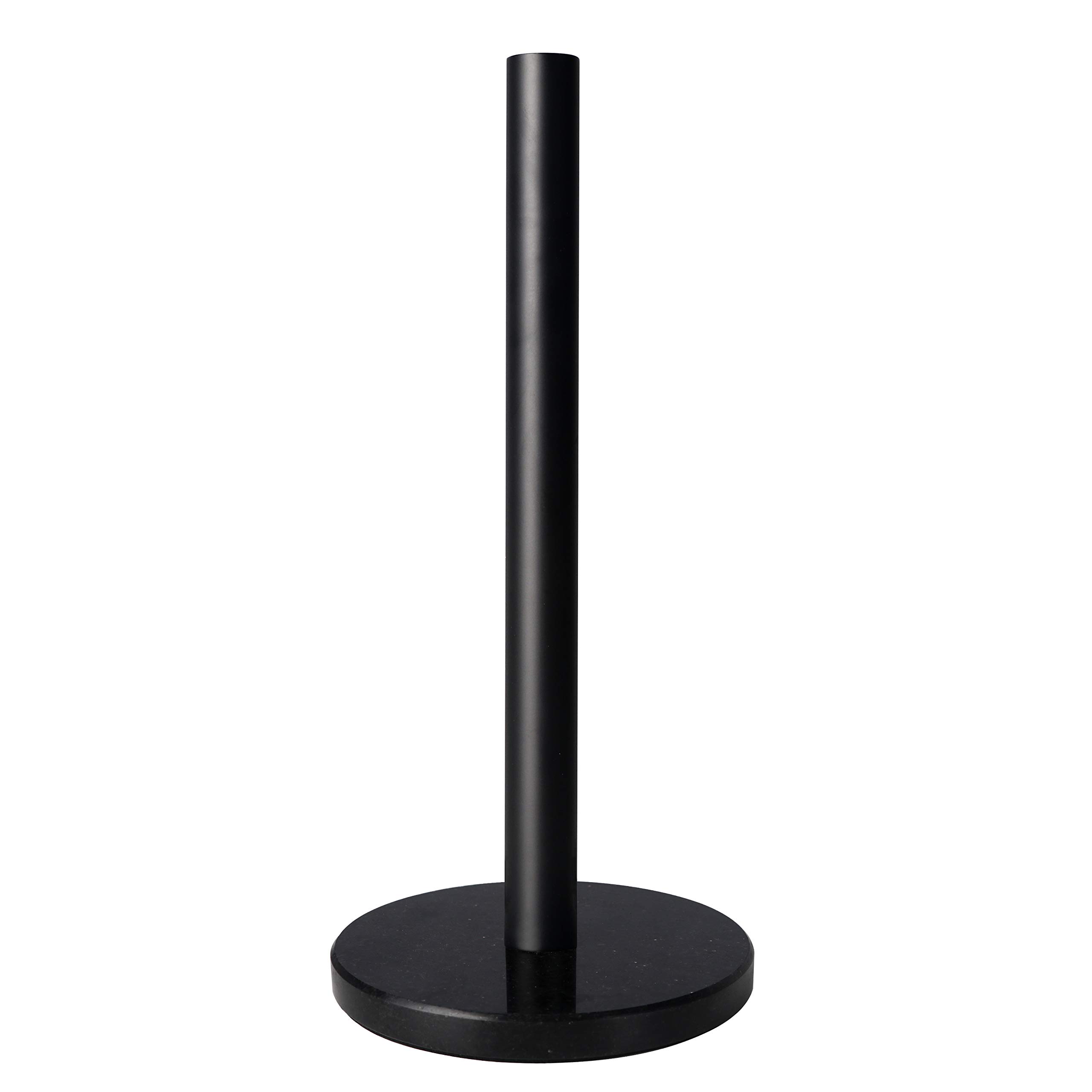 Stainless Steel Paper Towel Holder with Marble Base - Standing Kitchen & Bathroom Countertop Organizer (Matt Black) - Perfect for Home, Office, and Restaurant Use