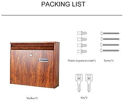 Large Wooden European Style Letterbox - 14x3.9x12.4 Inch Mailbox for Home & Garden - Durable Outdoor Post Box with Weatherproof Design - Perfect for Houses, Apartments & Office Buildings