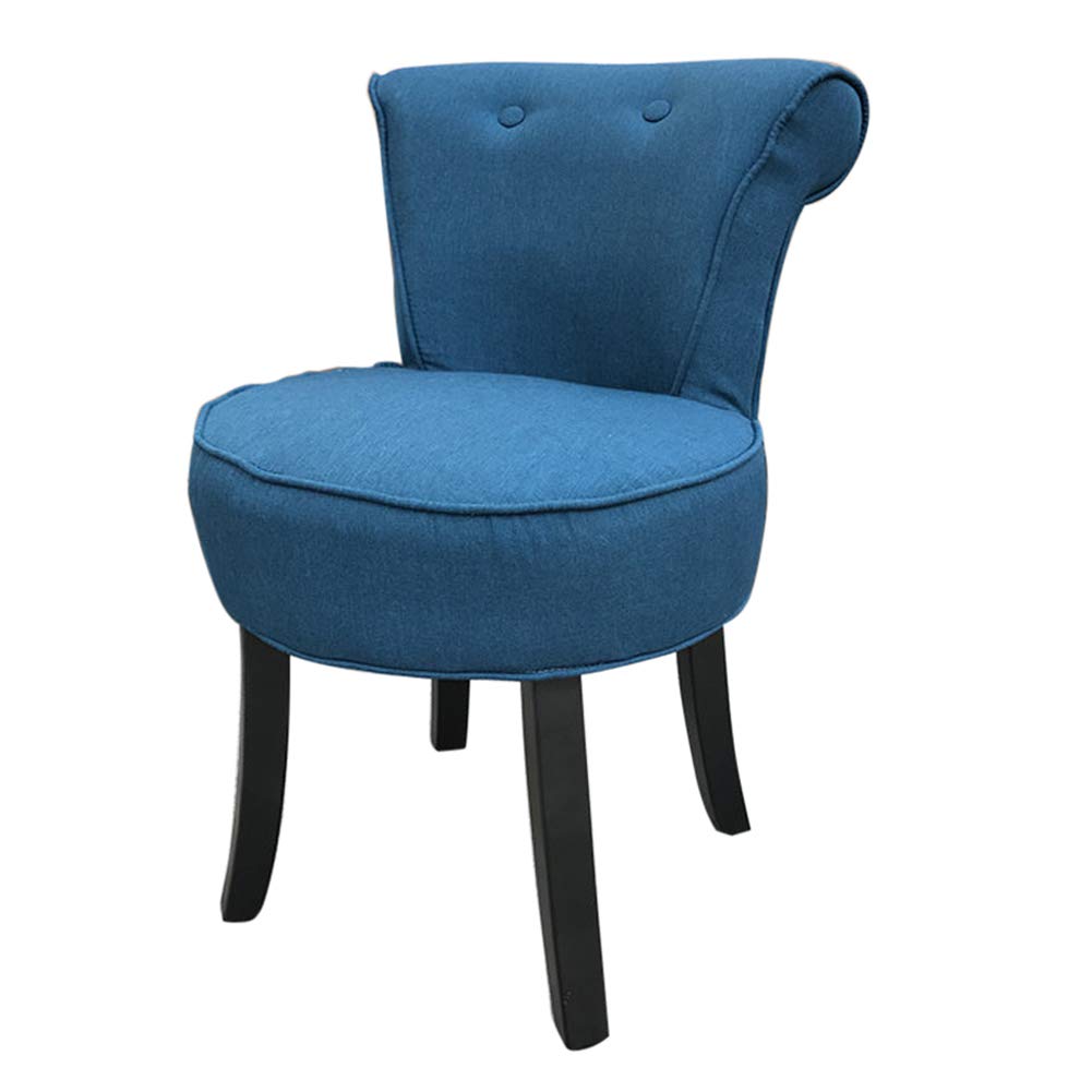 Luxury Velvet Vanity Bench with High Back & Solid Wood Legs - Padded Makeup Stool, Baroque Dressing Chair for Bedroom, Boudoir & Dressing Room Decor