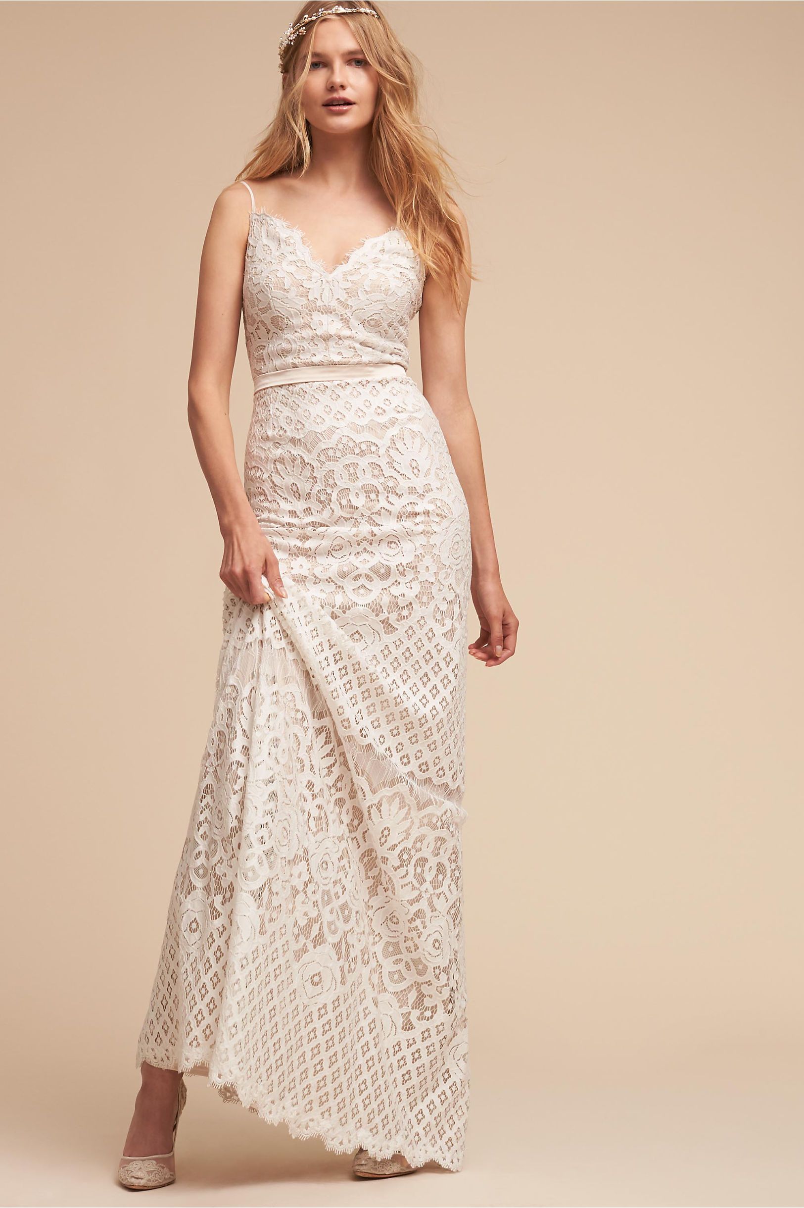 BHLDN Tadashi Shoji Evenson Gown - Elegant Lace Wedding Dress for Brides | Perfect for Beach, Garden & Formal Weddings