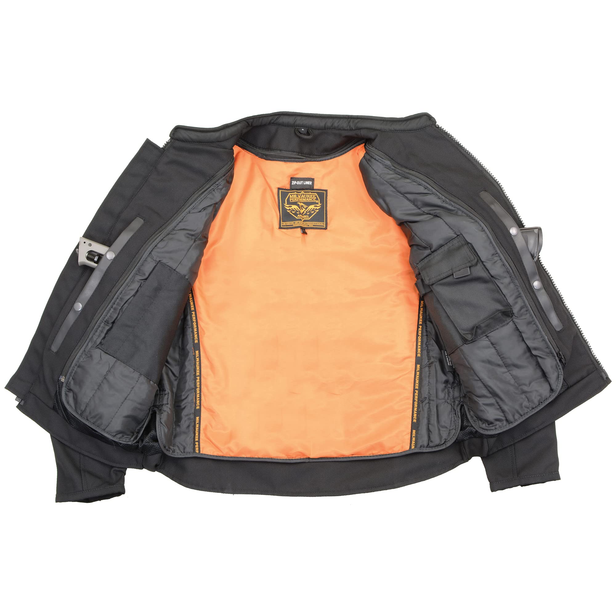 Milwaukee Leather Men's Reflective Skulls Black Textile Vented Motorcycle Jacket with Gun Pockets MPM1730 - Perfect for Riding, Outdoor Adventures & Safety Protection