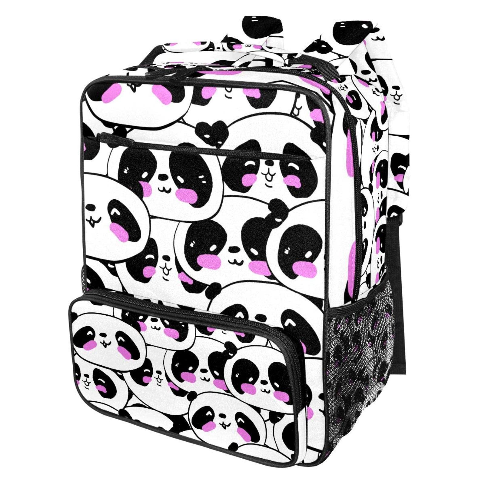 Cute Black Cartoon Panda Backpack for Teen Girls - Stylish School Backpack & Travel Daypack for College, High School, and Outdoor Adventures