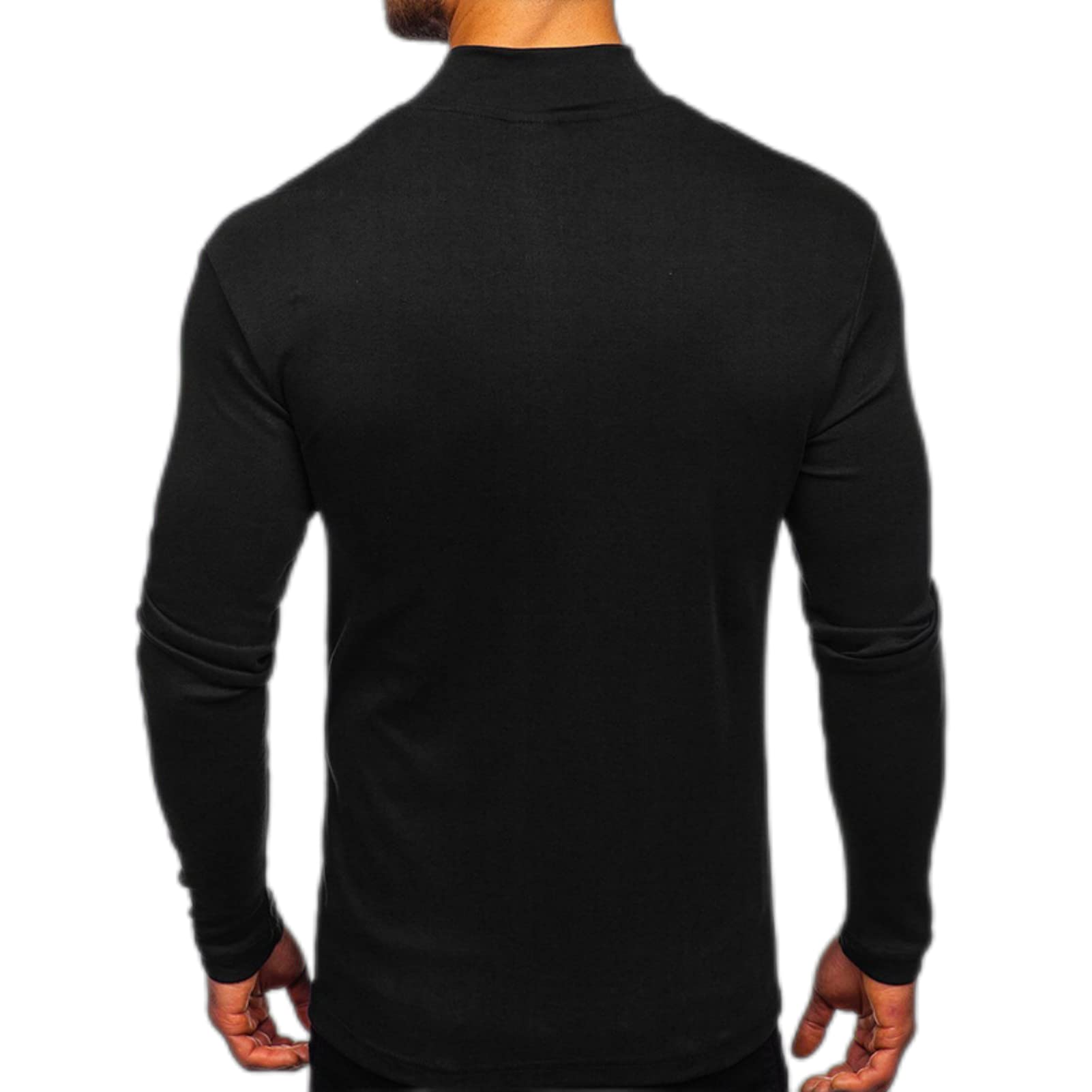 Men's Slim Fit Stretch Turtleneck Sweater - Long Sleeve Pullover Mock Neck Basic Undershirt for Winter Layering & Business Casual Outfits