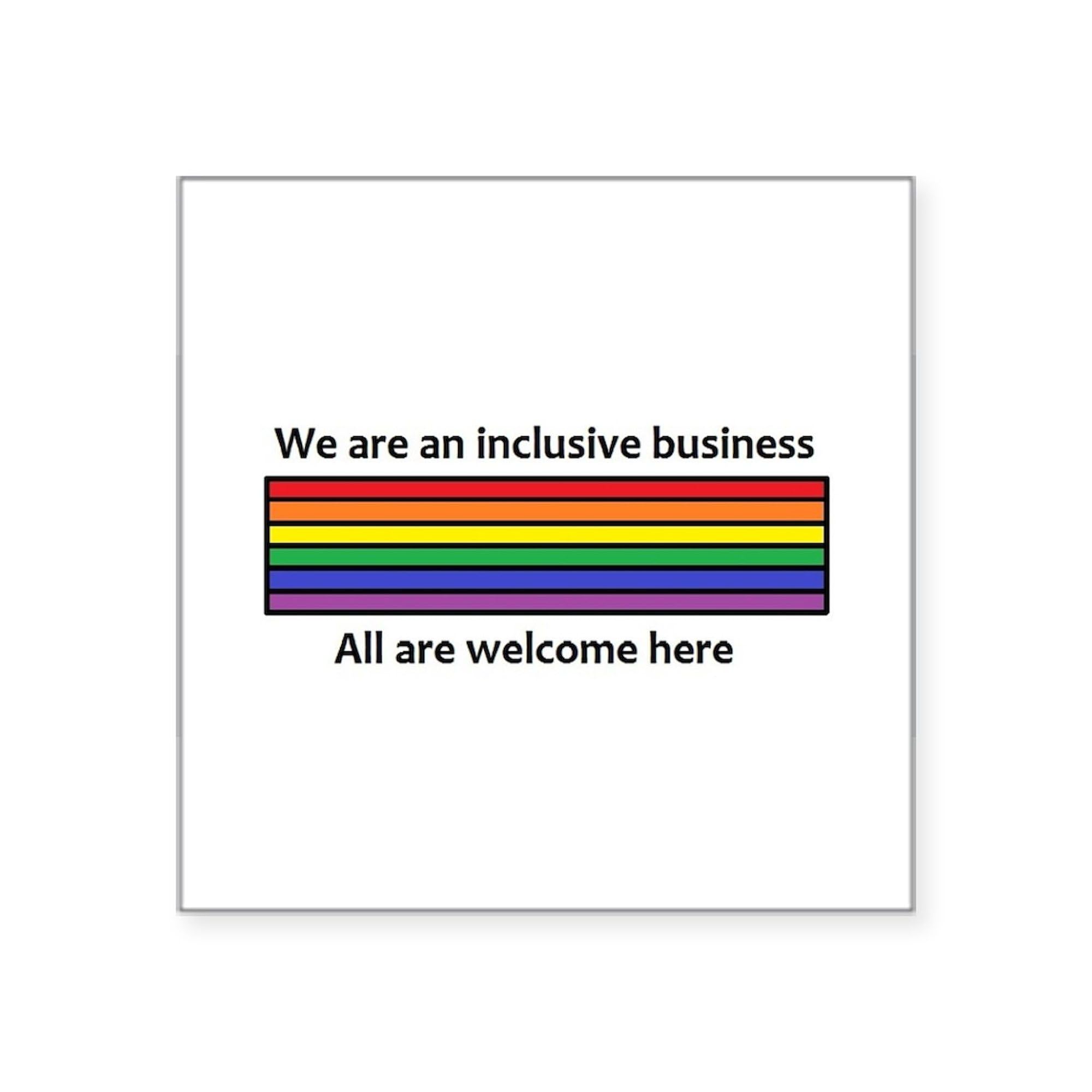 Inclusive Business Logo Sticker - Square Bumper Sticker & Car Decal for Vehicles, Laptops, Notebooks - Perfect for Small Business Branding & Office Decor