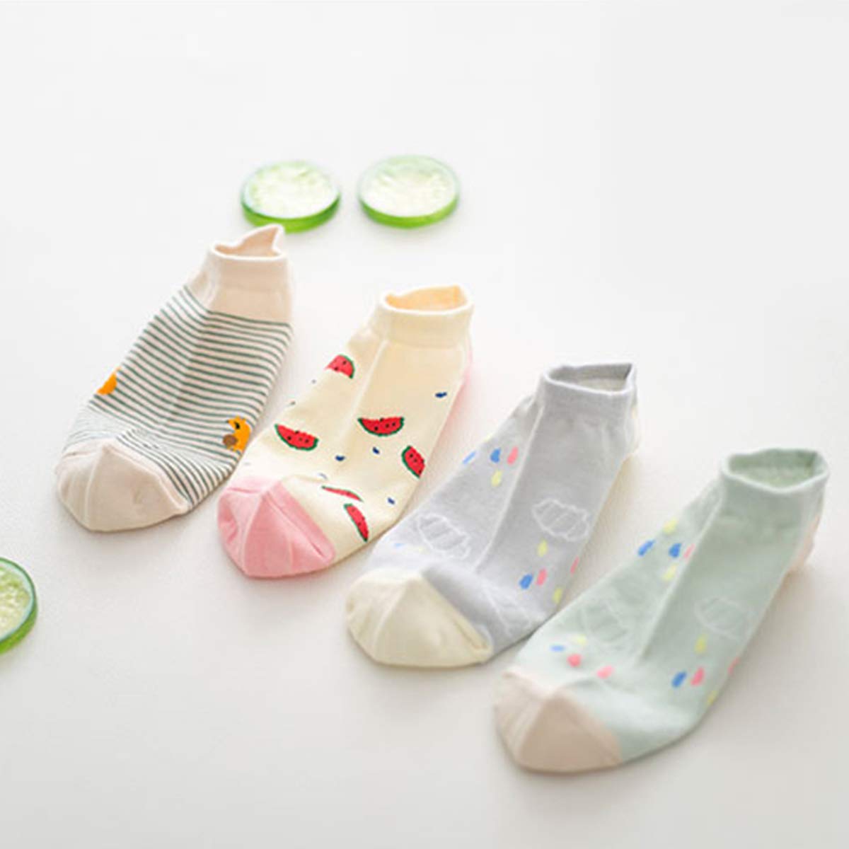 Glamorstar Women's Cotton No Show Low Cut Ankle Socks 5-Pack - Breathable & Comfortable for Sneakers, Loafers & Everyday Wear