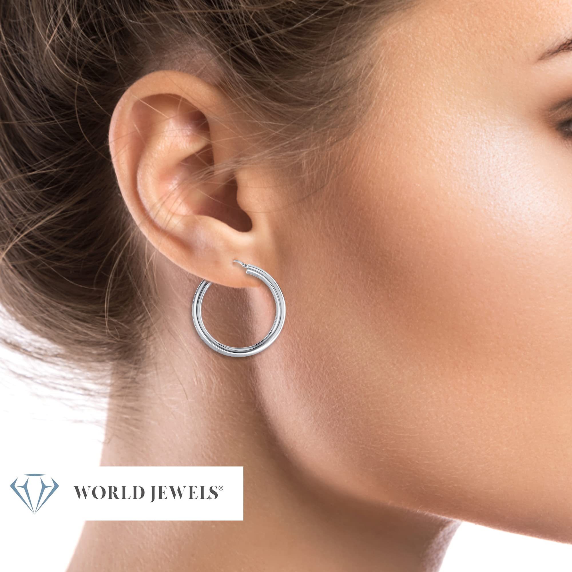 925 Sterling Silver Classic Large 2-Inch Round Hoop Earrings for Women | Italian Made Lightweight Silver Hoops | Perfect Gift for Women & Teens | Everyday Wear, Parties & Special Occasions