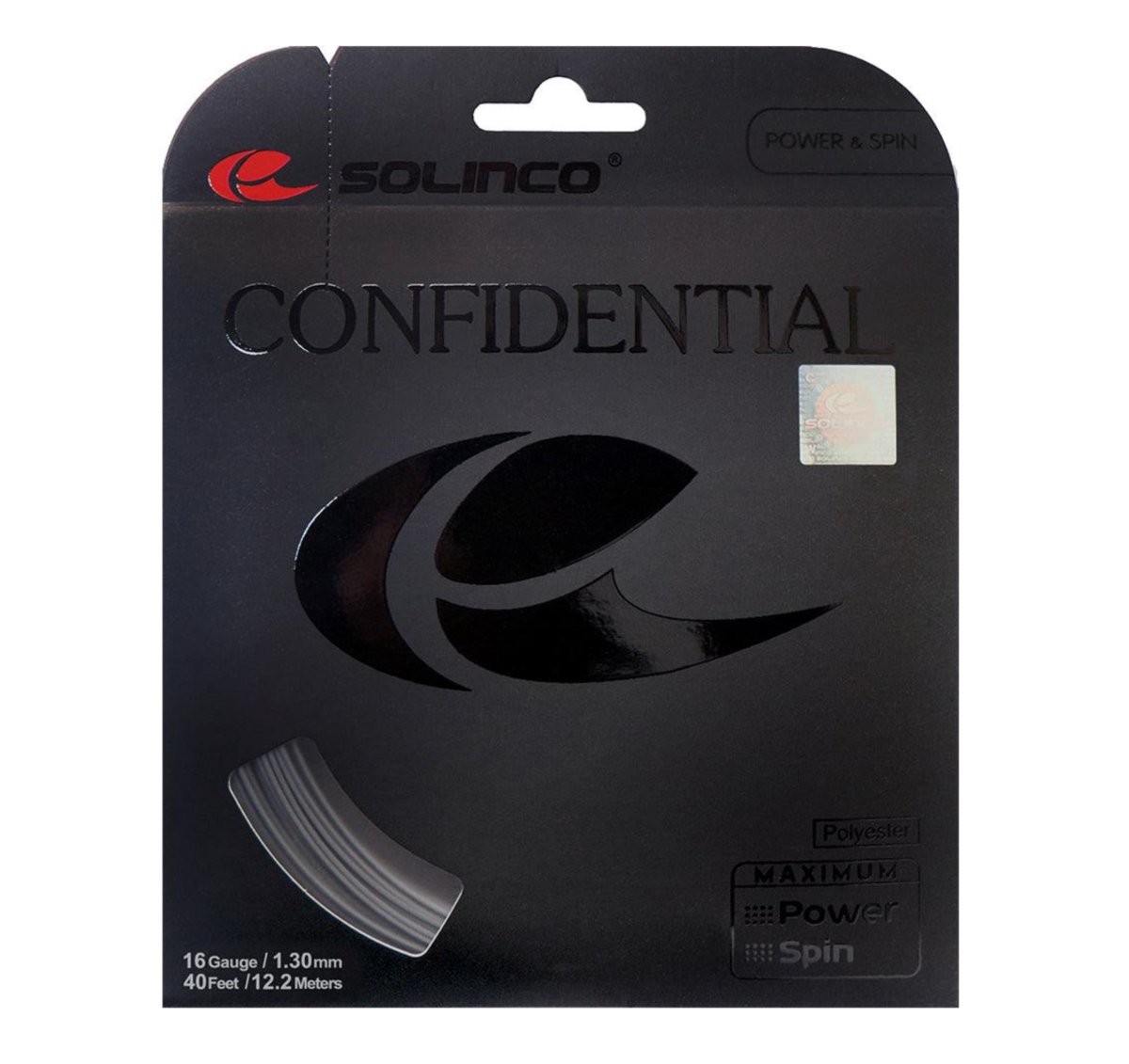 Solinco Confidential 16 Tennis String Set - High Performance Polyester String for Control & Spin | Perfect for Competitive Players & Tournament Use