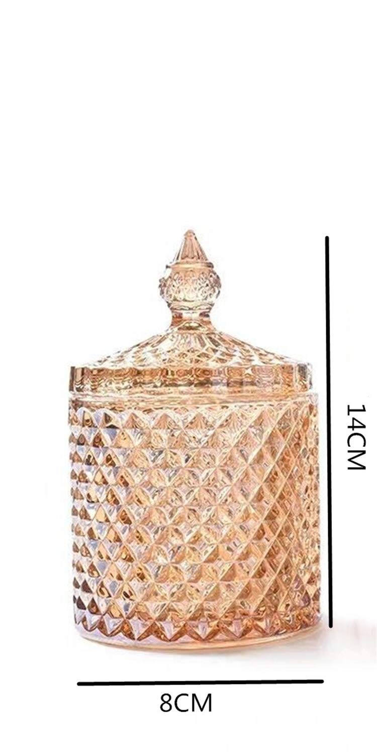 2 Pack Glass Candy Jars with Airtight Lids - Decorative Crystal Candy Bowls for Kitchen Countertop, Party Treats & Holiday Dessert Display