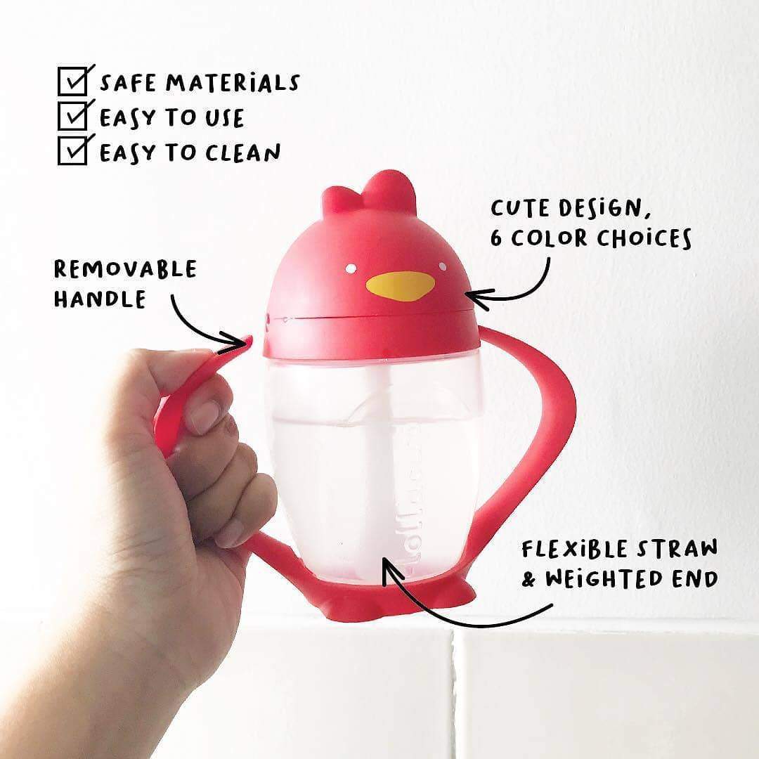 Lollacup Sippy Cup for Toddlers - BPA Free Spill Proof Drinking Cup with Straw & Handles - Perfect for Travel, Daycare & Learning to Drink Independently