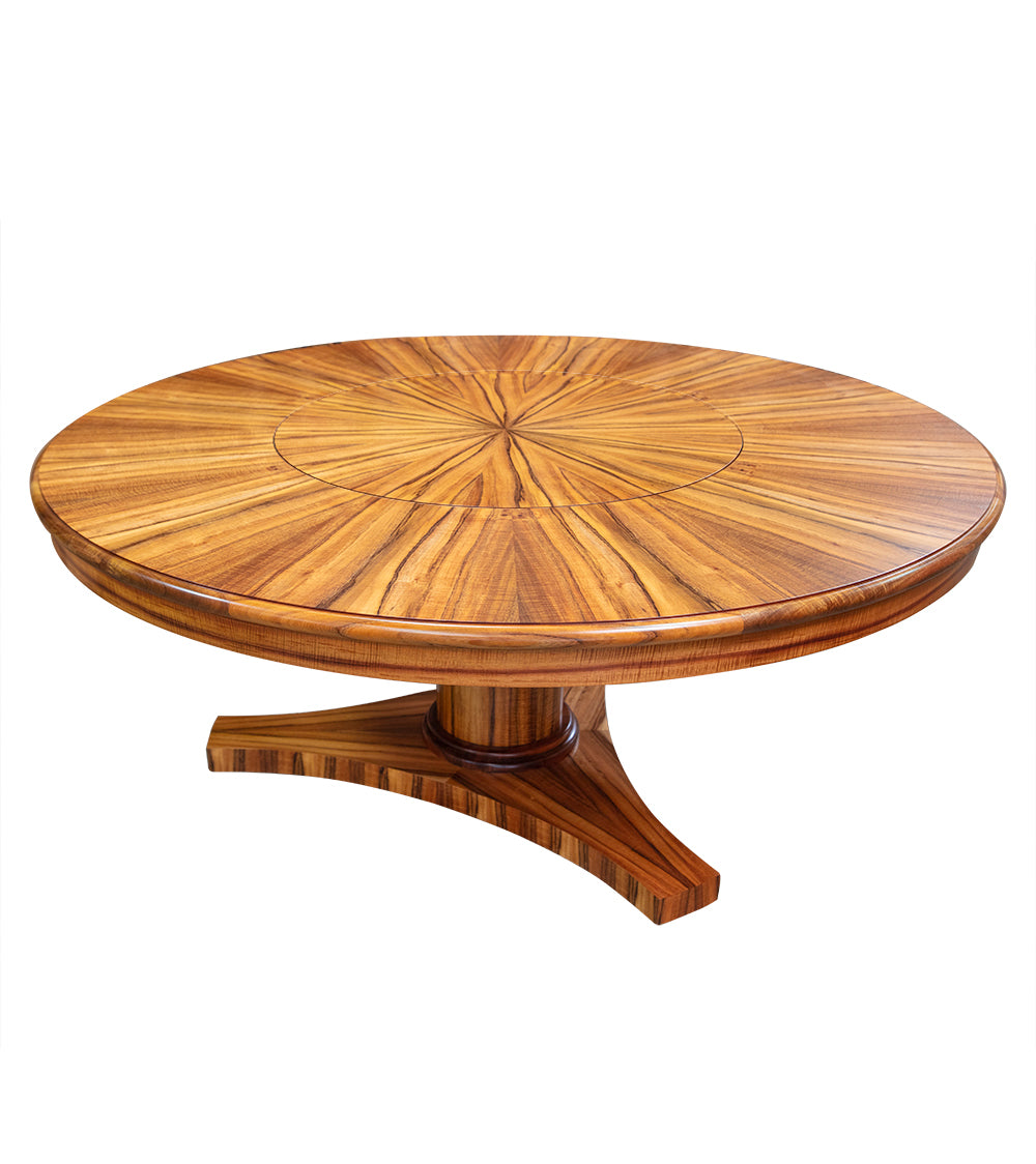 Round Pedestal Dining Table with Built-in Lazy Susan - Modern Kitchen & Dining Room Furniture for Family Gatherings & Entertaining