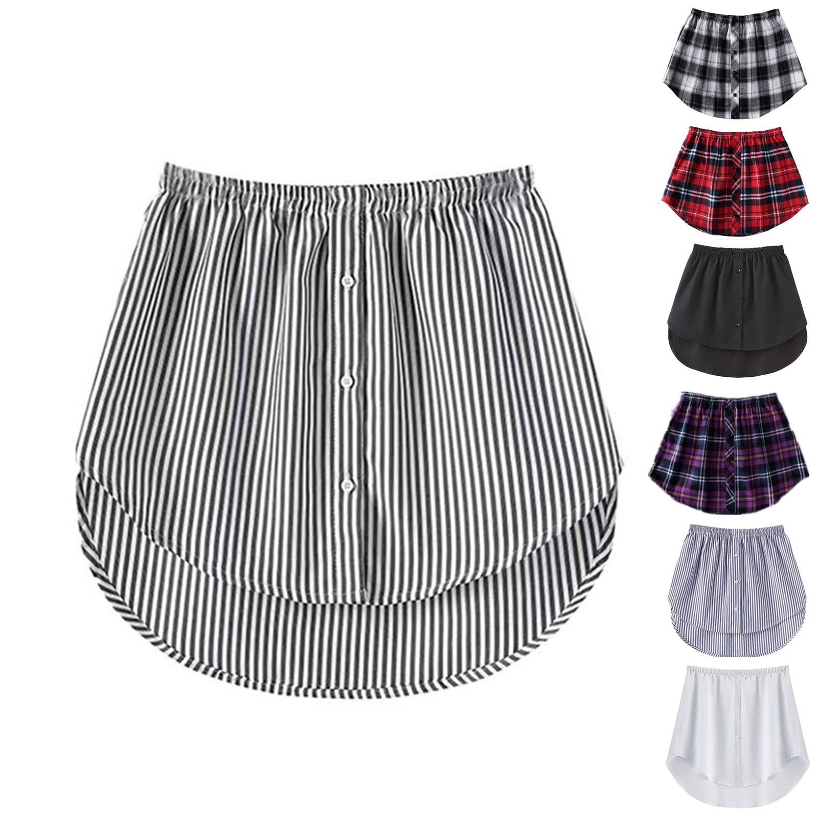 GEOBY Adjustable Shirt Extenders for Women - Mini Skirt Layering Extender, Lower Sweep Shirt Extender (Sizes E, M) | Perfect for Office Wear, Casual Outfits & Layering Fashion
