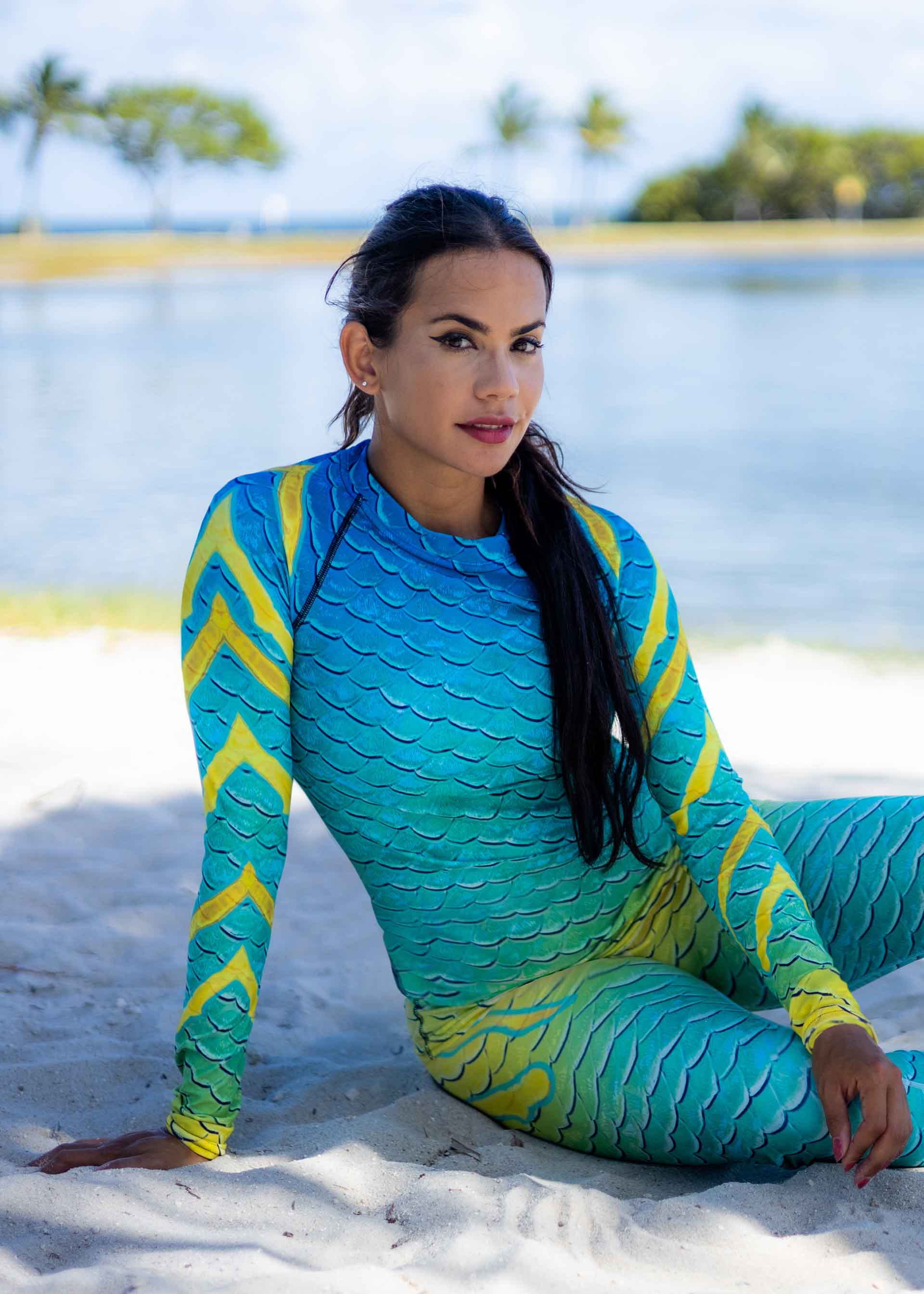 STS Mermaid Rash Guard for Women & Girls - UV Protection Swim Shirt - XS Size - Perfect for Swimming, Surfing, and Beach Activities
