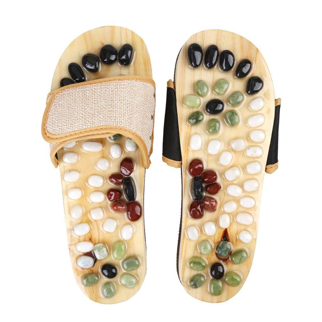 YKAMM Shiatsu Massage Slippers with Cobblestone Stones - Foot Relaxation Sandals for Men & Women (Size 39-40) - Perfect for Home Spa, Post-Workout Recovery & Stress Relief