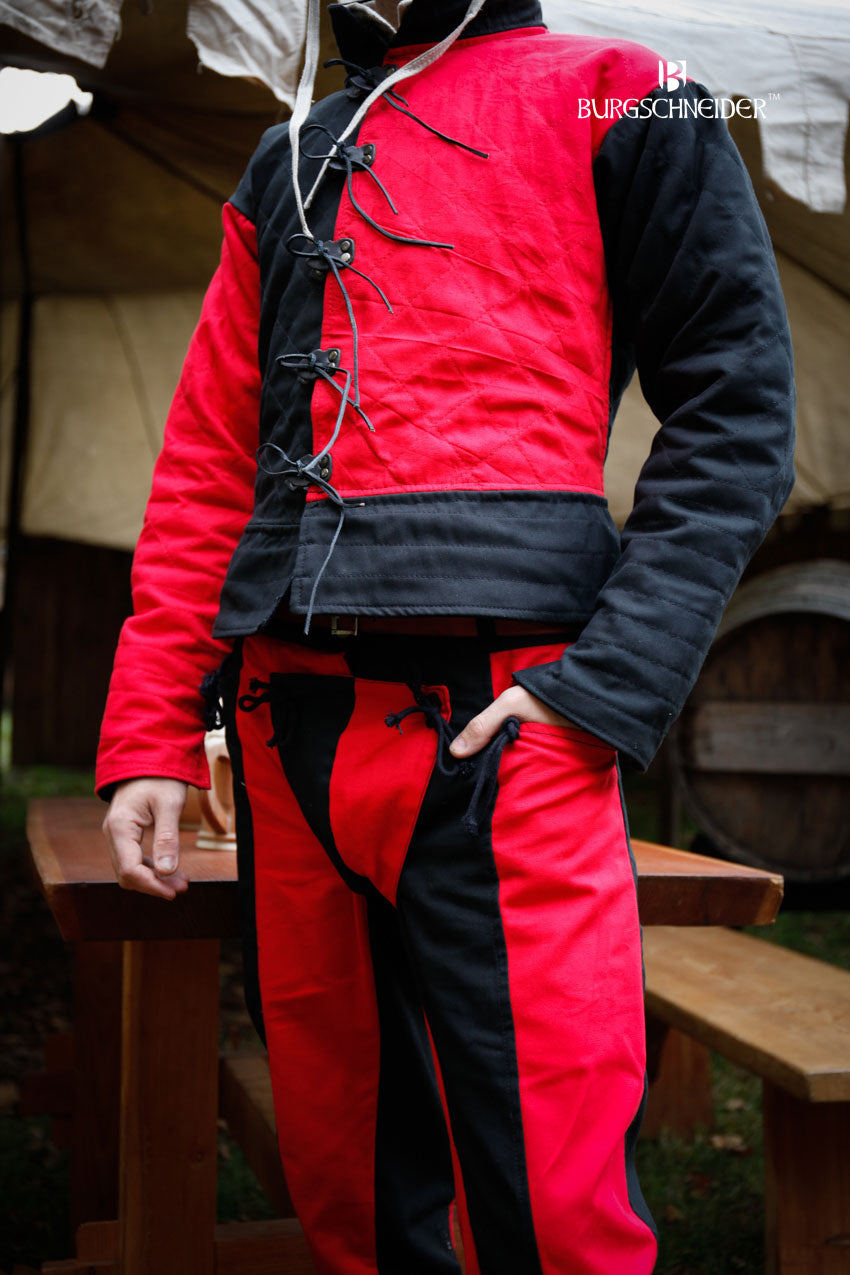 Landsknecht Pants Imperialis - Red & Black Renaissance Costume for Men | Perfect for LARP, Cosplay, and Historical Reenactments
