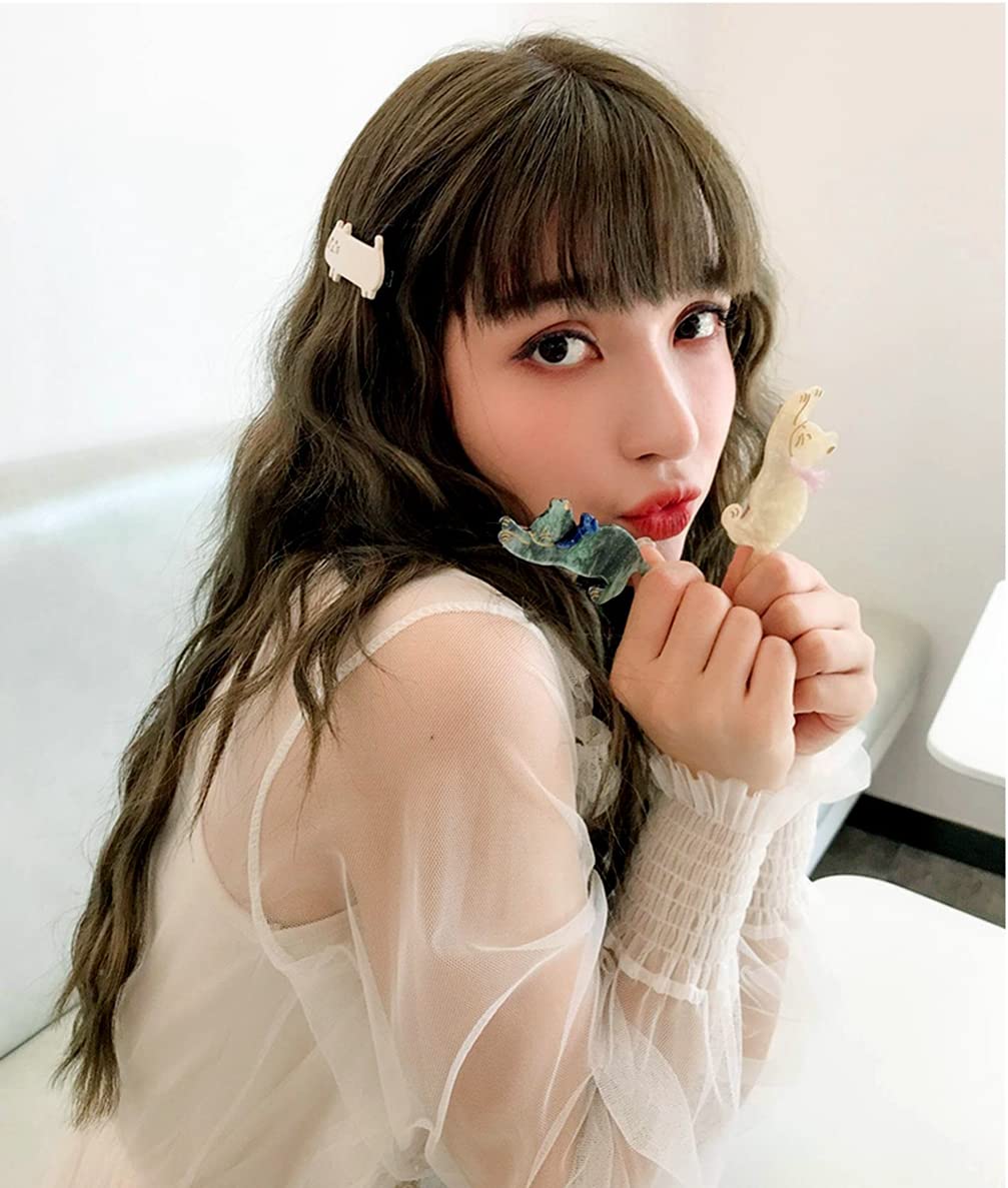 4 Pack Acrylic Duckbill Hair Clips for Women - Cute Cat & Starry Sky Pattern Hair Accessories for Girls, Bangs & Ponytail - Perfect for School, Parties & Daily Styling