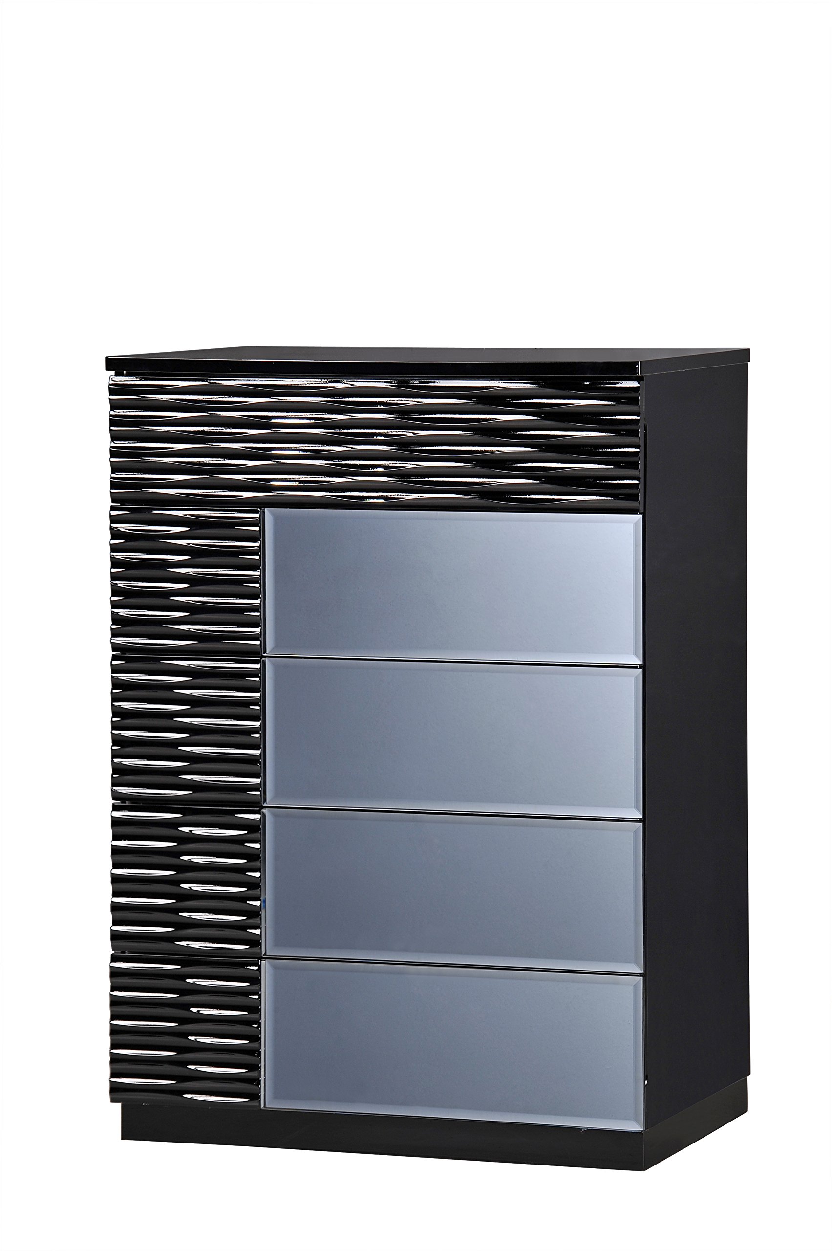 Black 5-Drawer Storage Chest - Modern Dresser for Bedroom & Living Room | Space-Saving Furniture Organizer for Clothes, Toys & Home Essentials