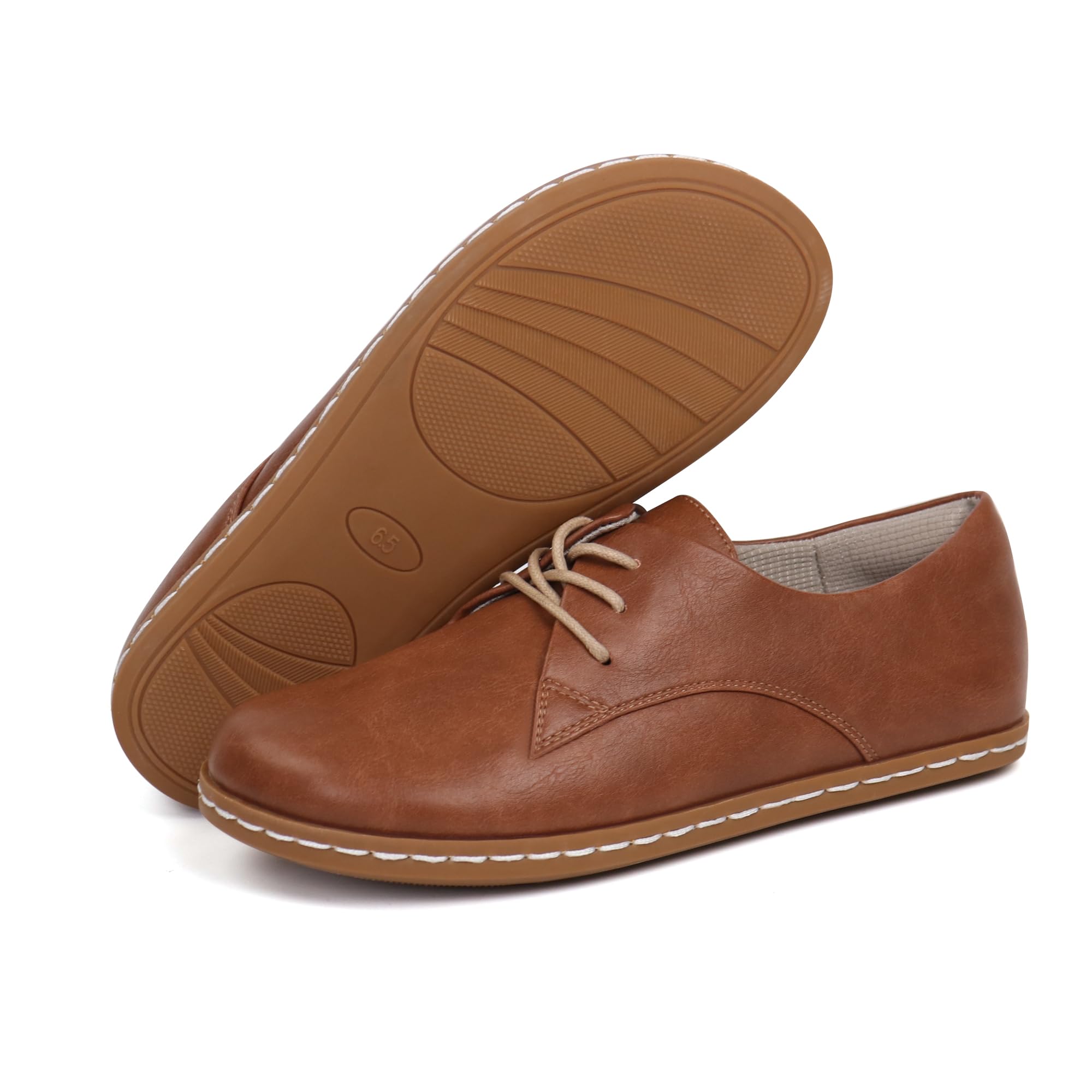 Women's Barefoot Dress Shoes with Wide Toe Box - Comfortable Oxfords for Work, Office & Formal Occasions