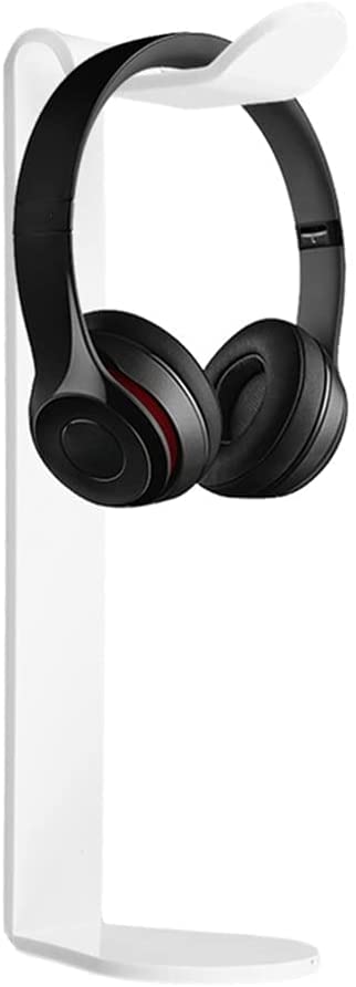 Premium Acrylic Headphone Stand - Stylish Desk Display Holder for Gaming Headsets, Earphones & Wireless Headphones (Black) - Perfect for Office, Gaming Setup & Home Organization
