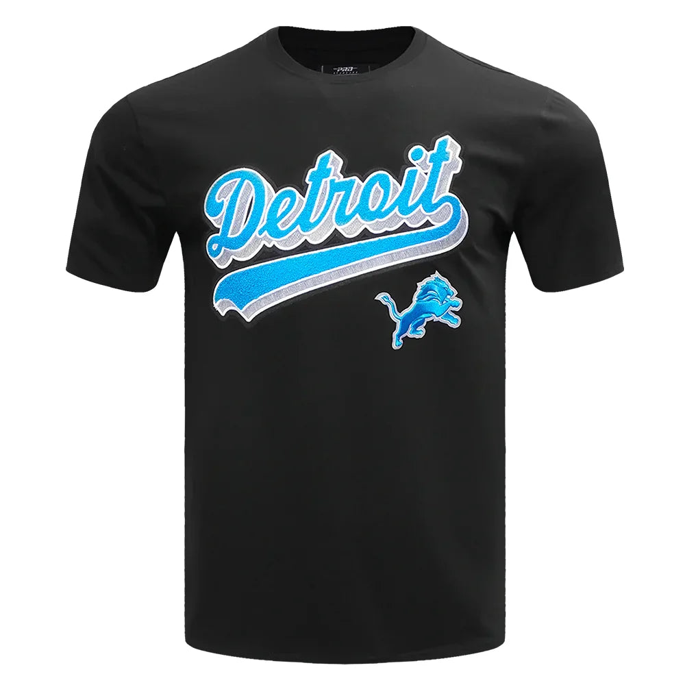 Detroit Lions Script Tail Tee Shirt for Men - NFL Fan Apparel, Pro Standard Cotton Jersey T-Shirt - Perfect for Game Day, Tailgating & Casual Wear