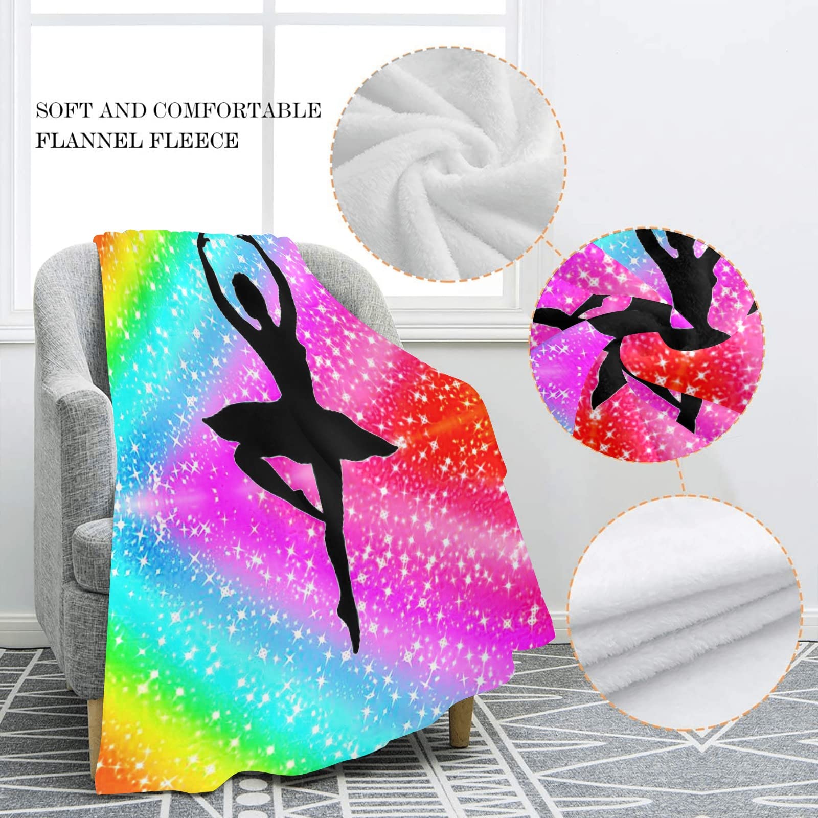 Personalized Rainbow Stars Dance Blanket - 50