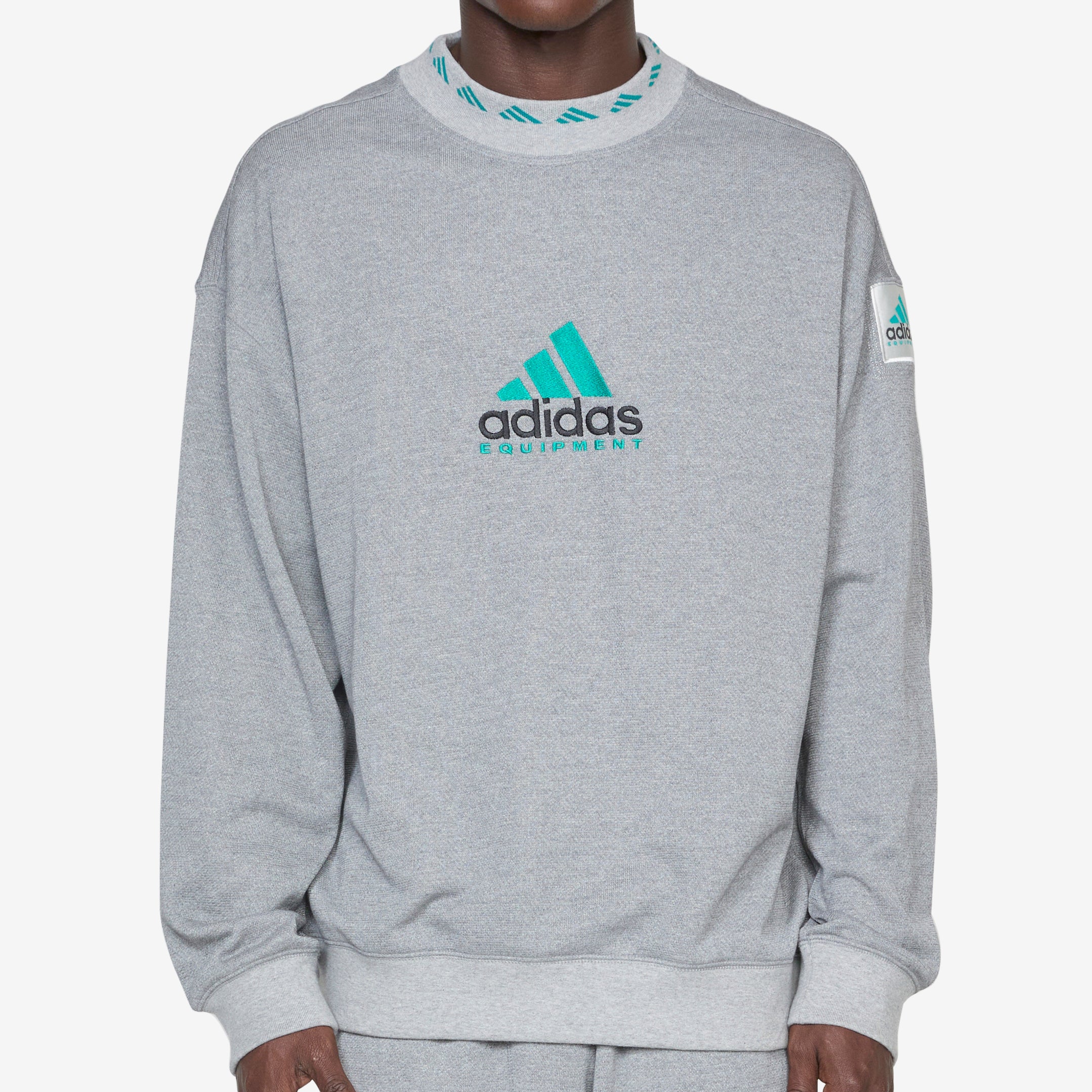 EQT Reflective Crewneck Sweatshirt - Medium Grey Heather | Comfortable Unisex Pullover for Running, Gym & Streetwear Fashion