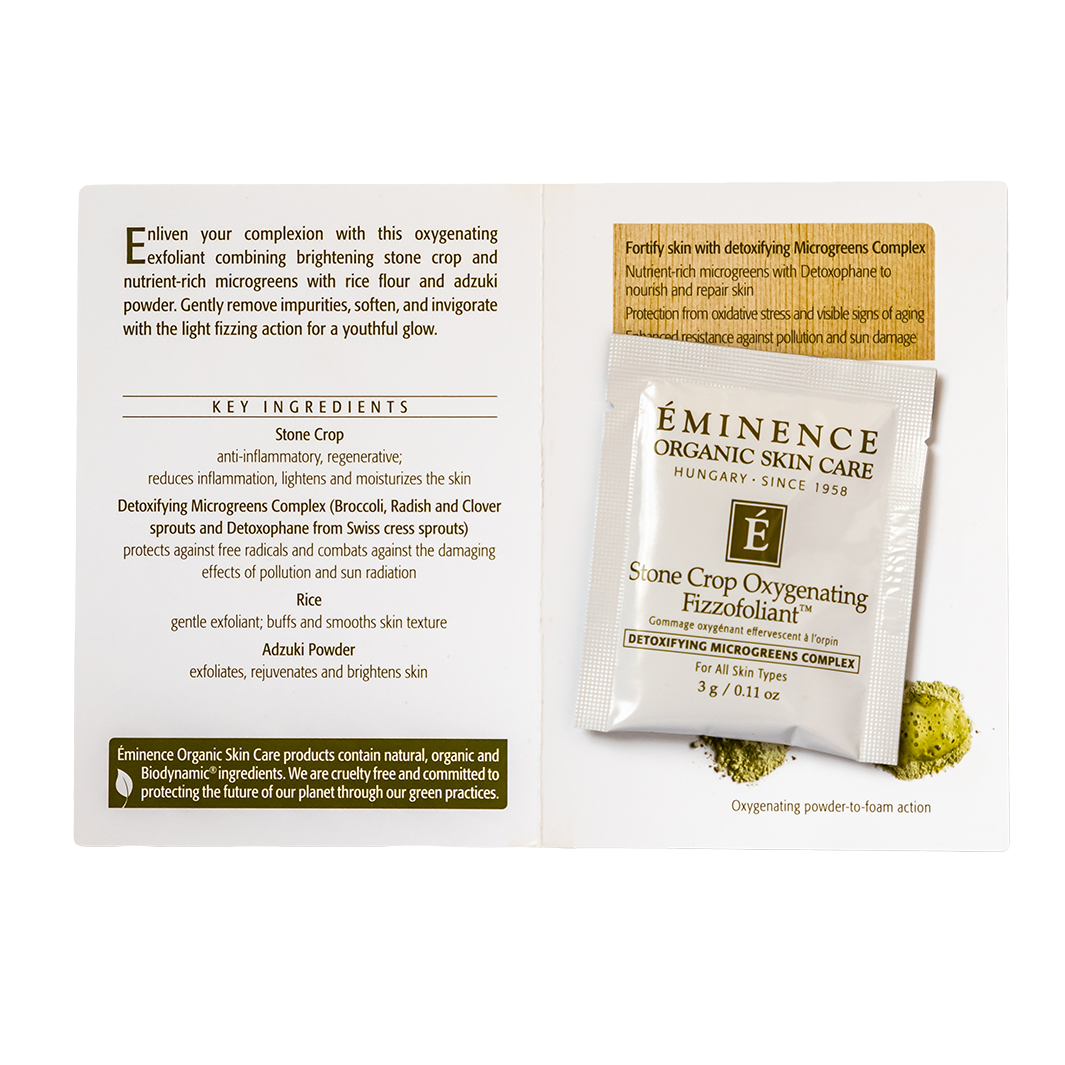 Eminence Organics Stone Crop Oxygenating Fizzofoliant - Exfoliating Face Mask for Glowing Skin | Detox & Brighten | Perfect for Spa Days & At-Home Skincare Routines