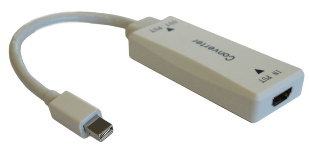 MyCableMart HDMI Female to Mini DisplayPort Male Adapter - 4K 60Hz Video Converter for MacBook Pro, iMac, PC & Monitor - White | Home Theater, Office & Gaming Setup Accessory