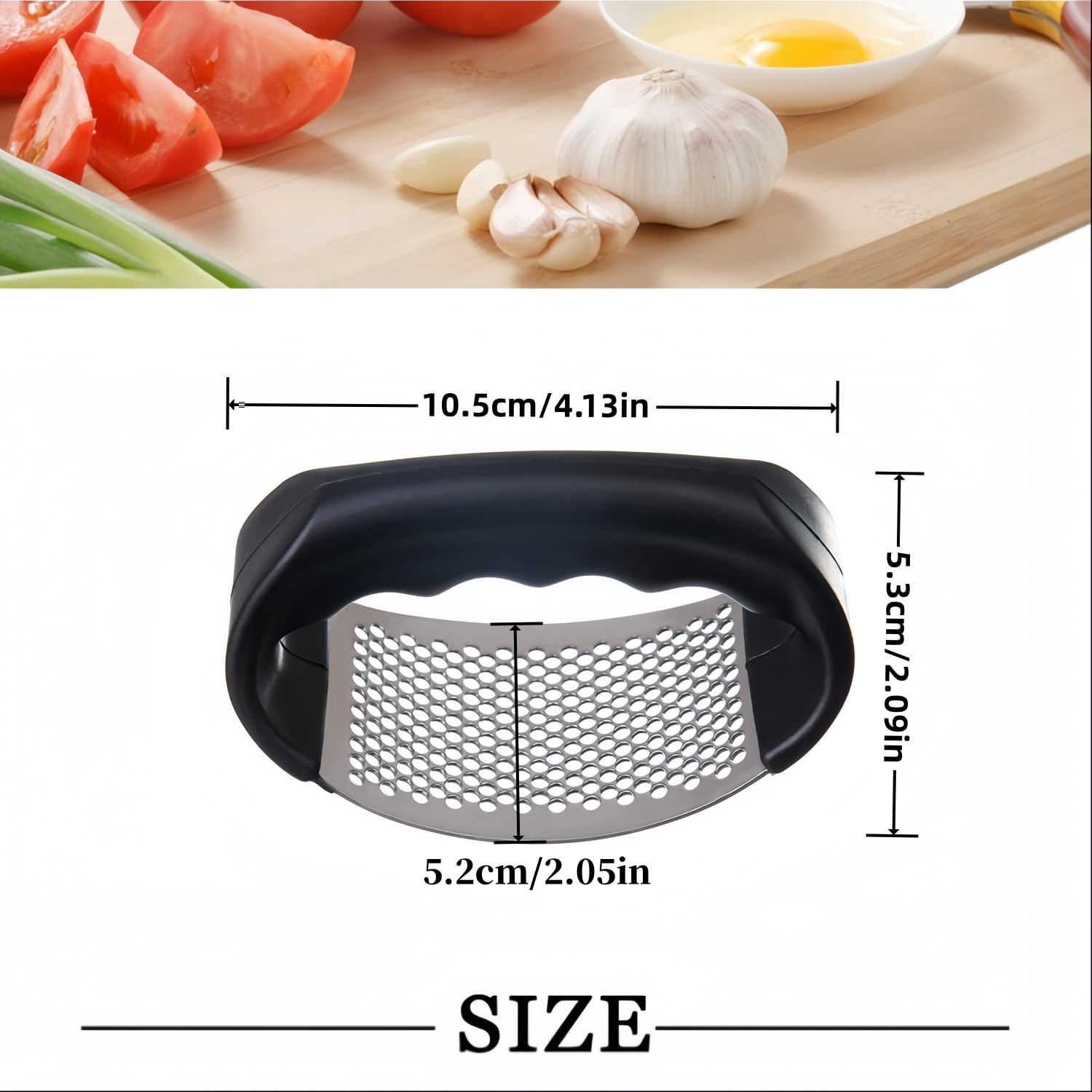 Premium 304 Stainless Steel Garlic Press Rocker - Heavy Duty Garlic Crusher & Mincer for Effortless Peeling - Perfect for Kitchen, Cooking, and Meal Prep