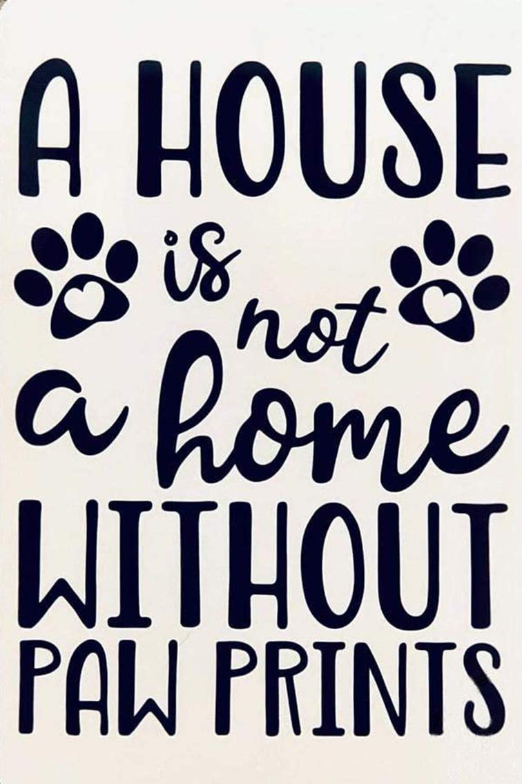 Cat Lover Wall Decor - Paw Print Home Sign for Pet Owners