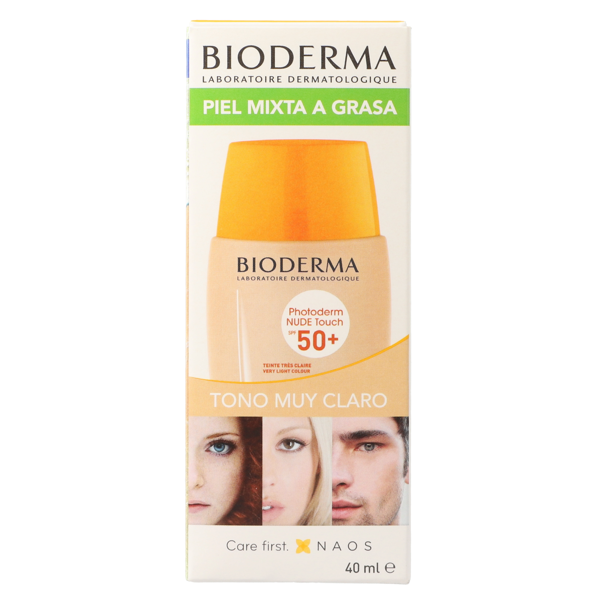 Photoderm NUDE Touch SPF 50+ Very Light Tinted Sunscreen - Oil-Free, Non-Greasy Formula for Daily Face Protection & Even Skin Tone | Perfect for Sensitive Skin & Under Makeup Application