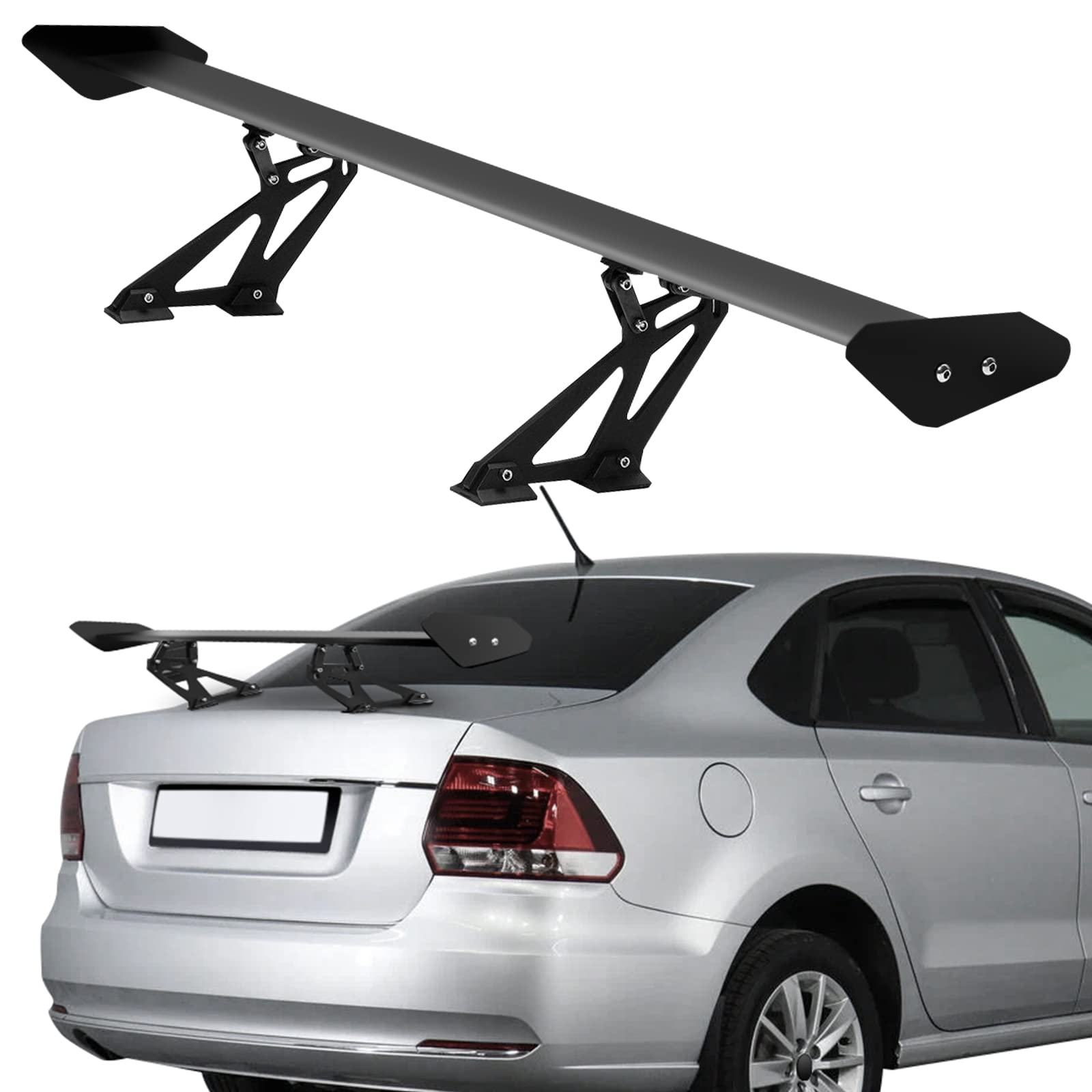 Universal Rear Trunk Lip Spoiler - Glossy Black Aluminum Car Spoiler for Most Vehicles | Enhances Aerodynamics & Sporty Style | Perfect for Sedans, Coupes & Hatchbacks