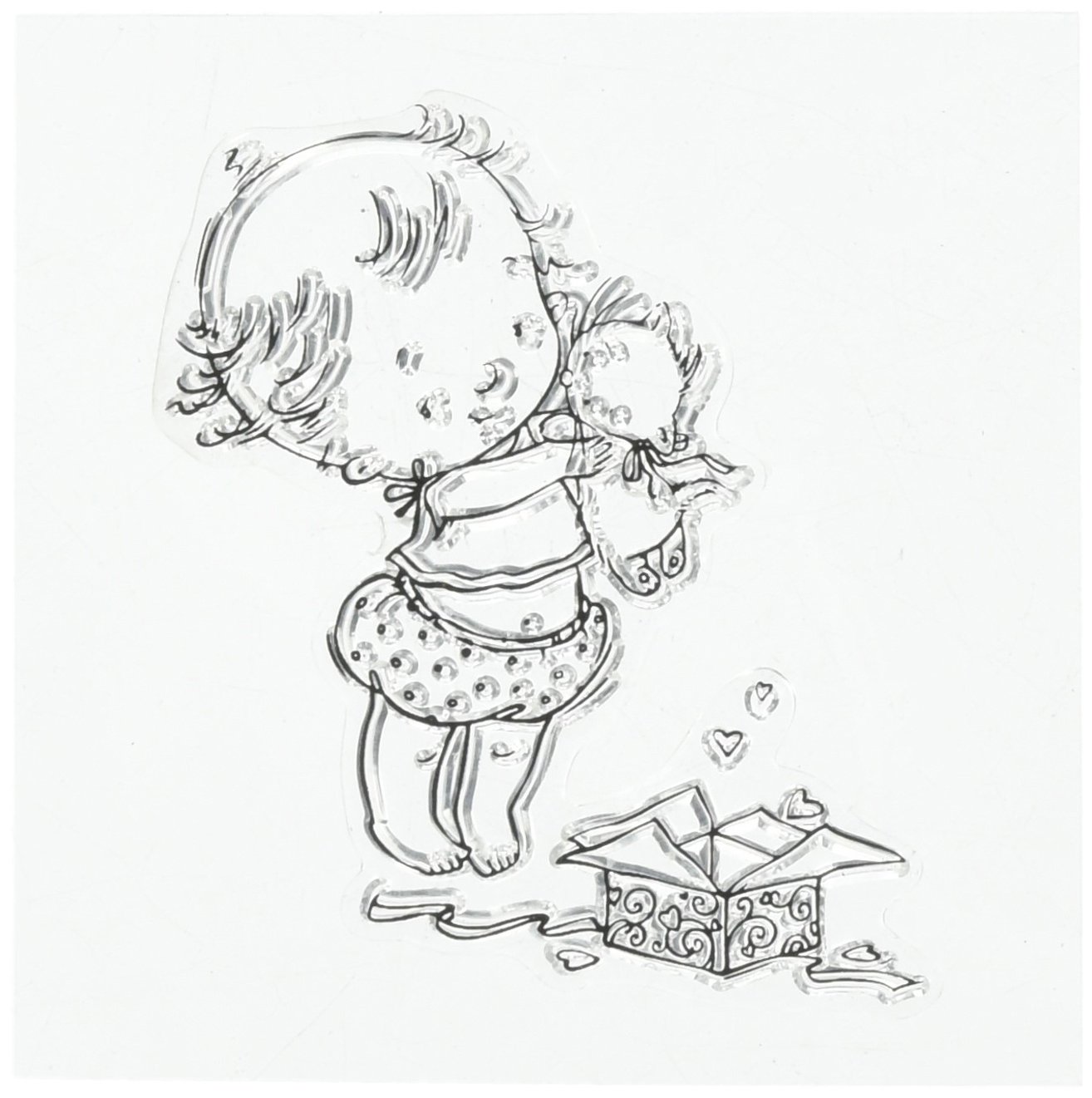 Nellie's Choice Clear Stamps - Little Dawn Surprised Design for Scrapbooking, Card Making & DIY Crafts | High-Quality Photopolymer Stamps for Paper Crafting