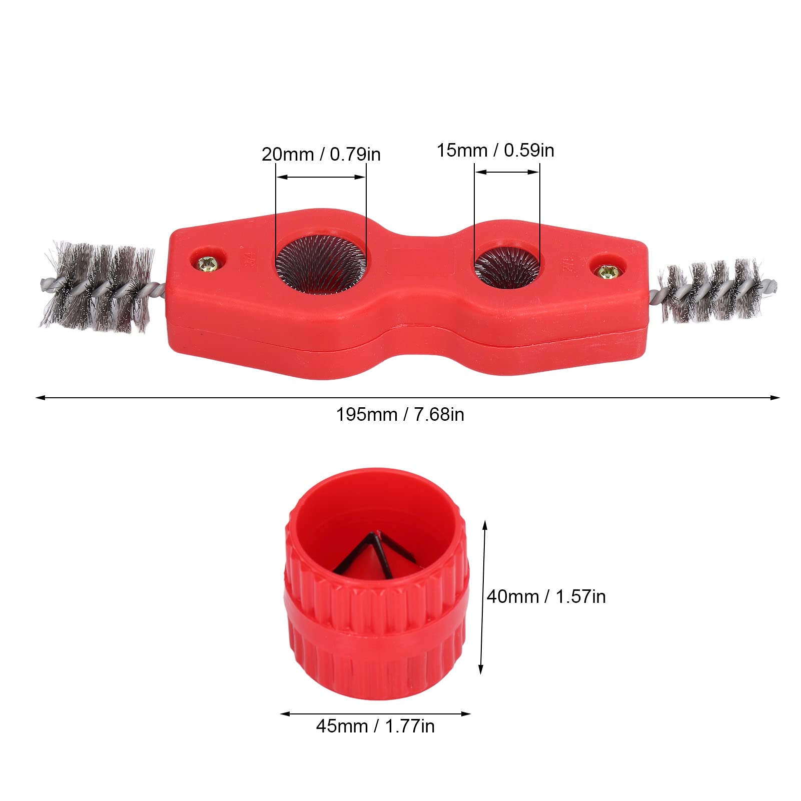 4 in 1 Pipe Cleaner Tool Set - CW/CCW Inner & Outer Rust Removal, Polishing & Reaming for Copper Pipes - Essential Plumbing Kit for Soldering & Pipe Maintenance (Perfect for DIY Home Repairs & Professional Plumbing Work)