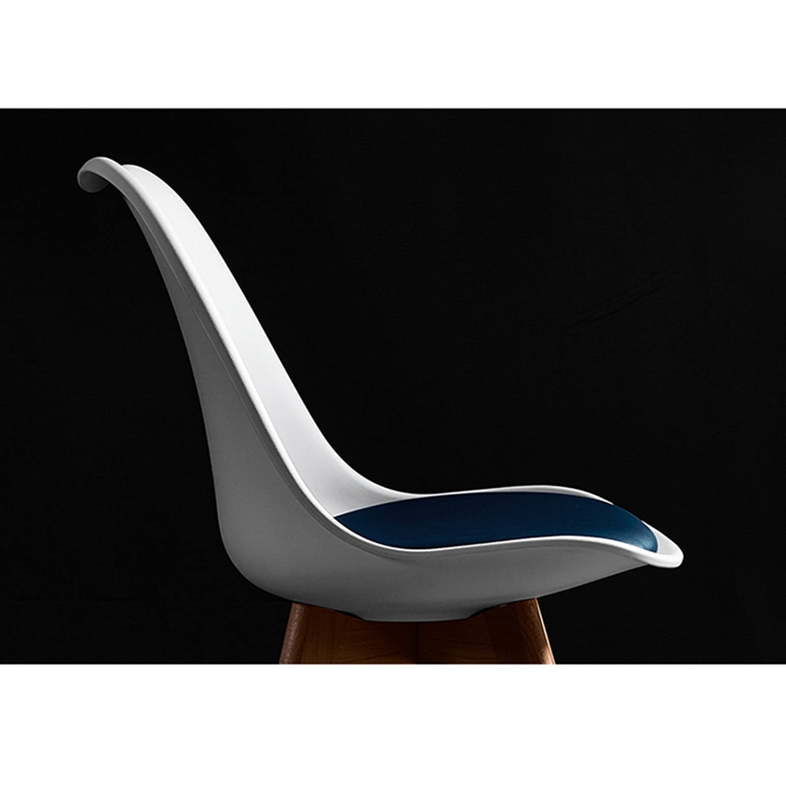 Modern Upholstered PU Faux Leather Dining Chairs with Beech Wood Legs - White Blue Contemporary Side Chairs for Kitchen, Dining Room, Bedroom & Living Room | Perfect for Home Decor, Family Gatherings and Daily Use