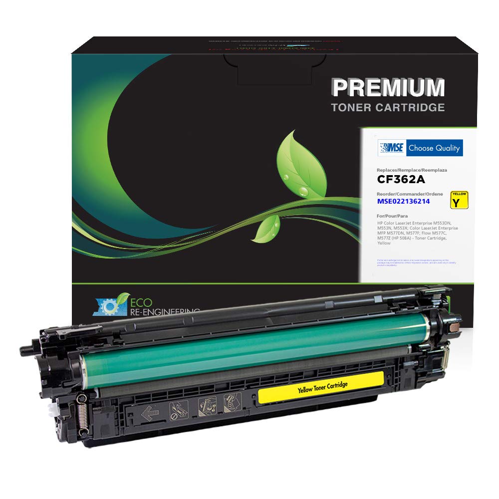 High-Quality MSE Remanufactured Toner Cartridge - Compatible with HP CF362A/508A (Yellow) | Reliable Replacement for HP Printers | Perfect for Home & Office Printing Needs