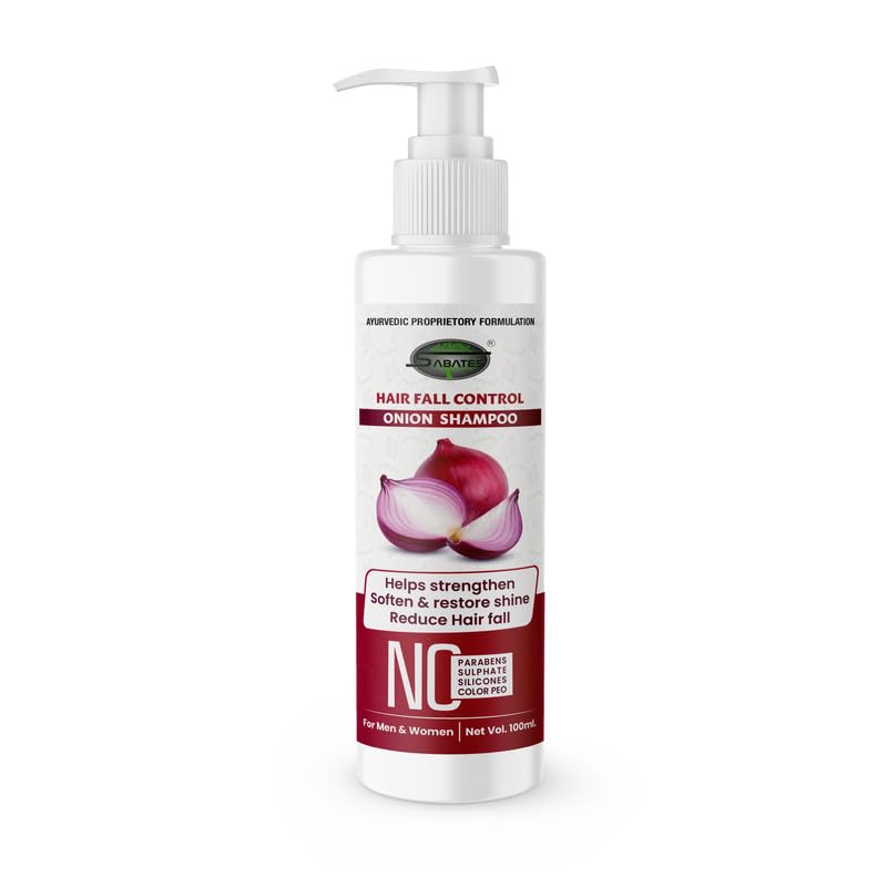 Onion Hair Shampoo for Dry Scalp & Hair Fall Control - Paraben-Free Formula Promotes Hair Growth & Nourishment (100ml) - Ideal for Damaged Hair & Scalp Care at Home