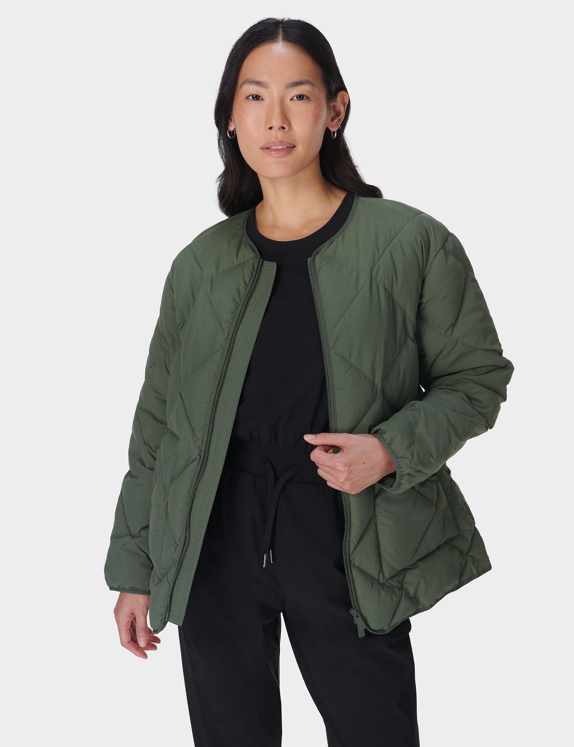 On The Move Quilted Jacket for Women - Stylish Ivy Green Lightweight Outdoor Coat | Perfect for Hiking, Travel & Everyday Wear