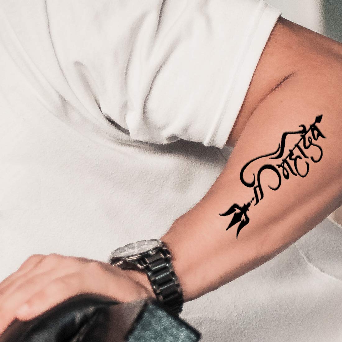 Waterproof Mahadev with Trishul Temporary Tattoo for Men & Women - Perfect for Festivals, Parties & Spiritual Events