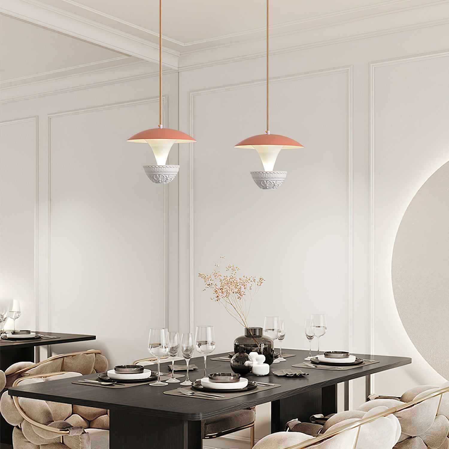 Modern Parachute Pendant Light - Adjustable Hanging Chandelier for Dining Room, Kitchen Island, Bedroom & Living Room Decor