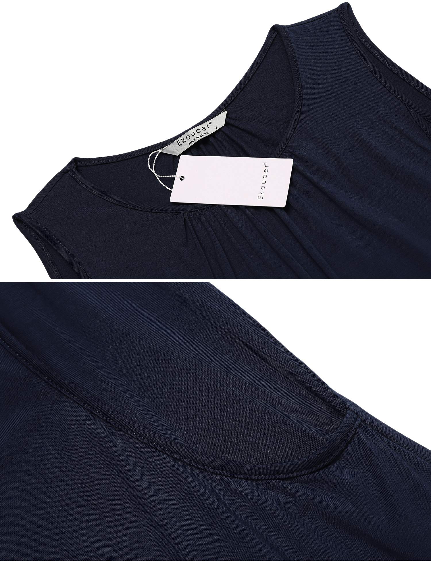 Ekouaer Women's Nursing Tank Tops 3 Pack - Breathable Maternity Shirts for Breastfeeding, Double Layer Pregnancy Clothes (S-XXL) - Perfect for Nursing, Lounging & Everyday Wear