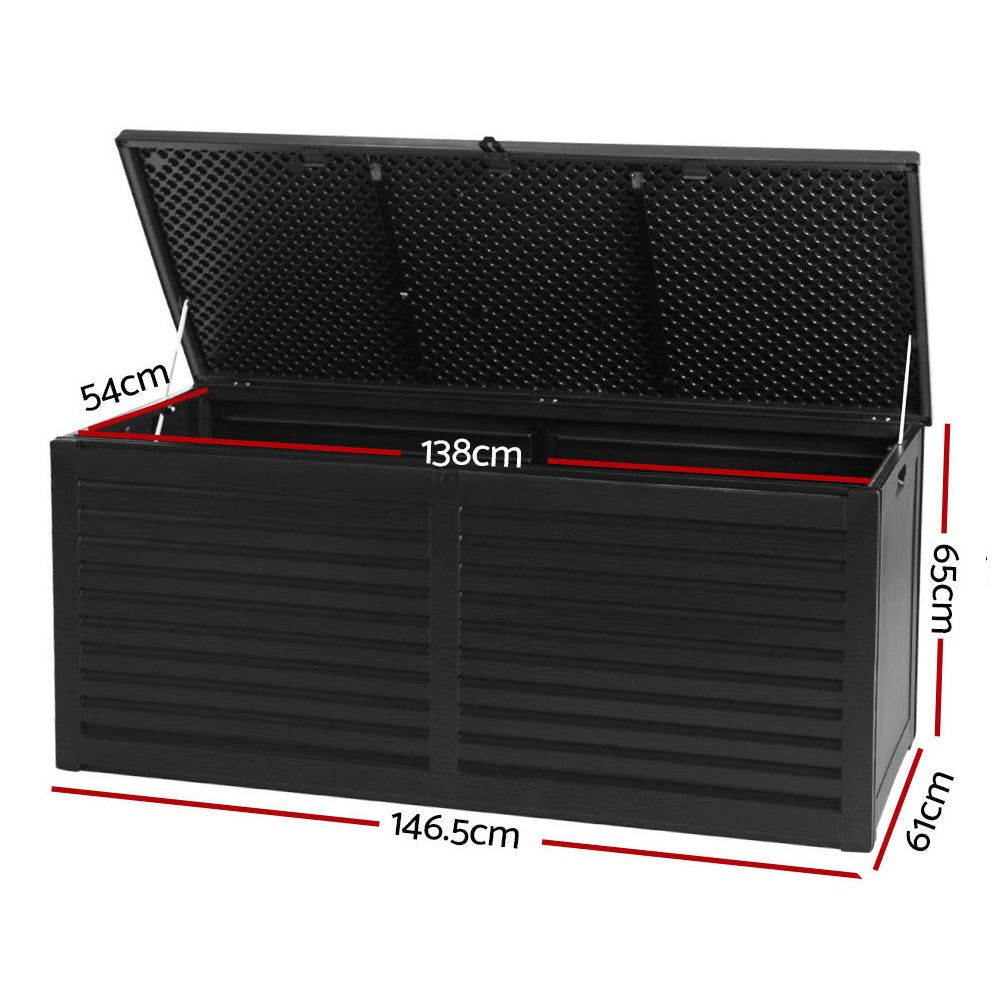 Gardeon 490L Outdoor Storage Box with Lock - Waterproof Garden Bench for Tools, Toys & Patio Furniture | Perfect for Backyard, Deck & Garage Organization