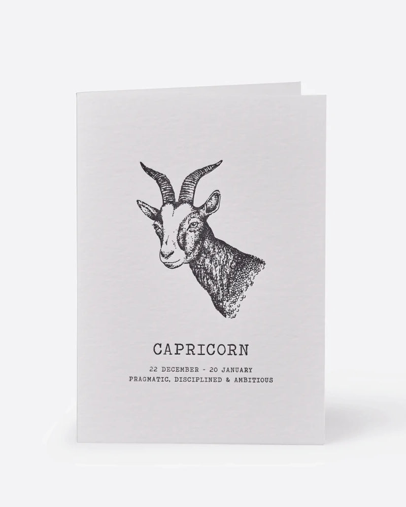 Zodiac Moon | Capricorn Letterpress Greeting Card - Perfect for Birthday Wishes, Thank You Notes & Special Occasions
