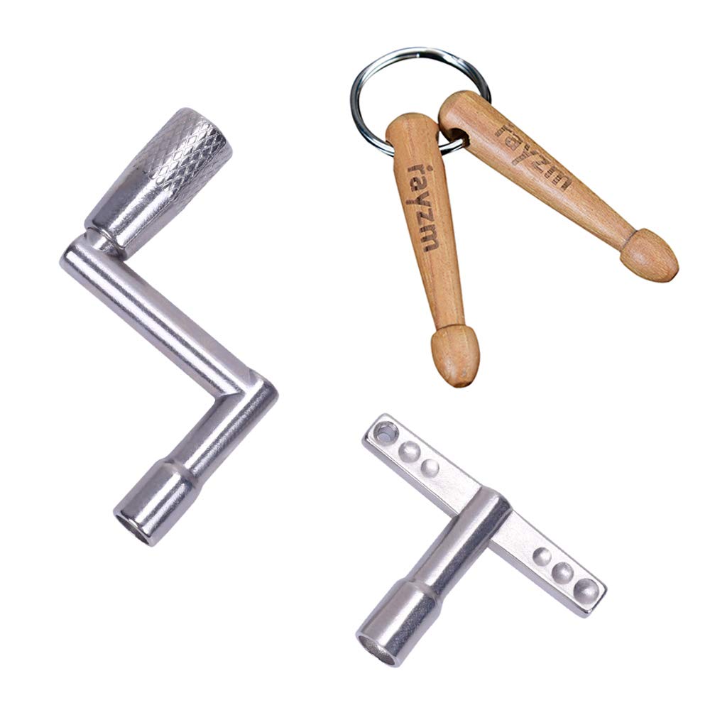 Premium Drum Key Set - 3-Pack with Continuous Motion Speed Key & Drumstick Keychain - Perfect Gift for Drummers - Ideal for Tuning Drums, Practice & Performances