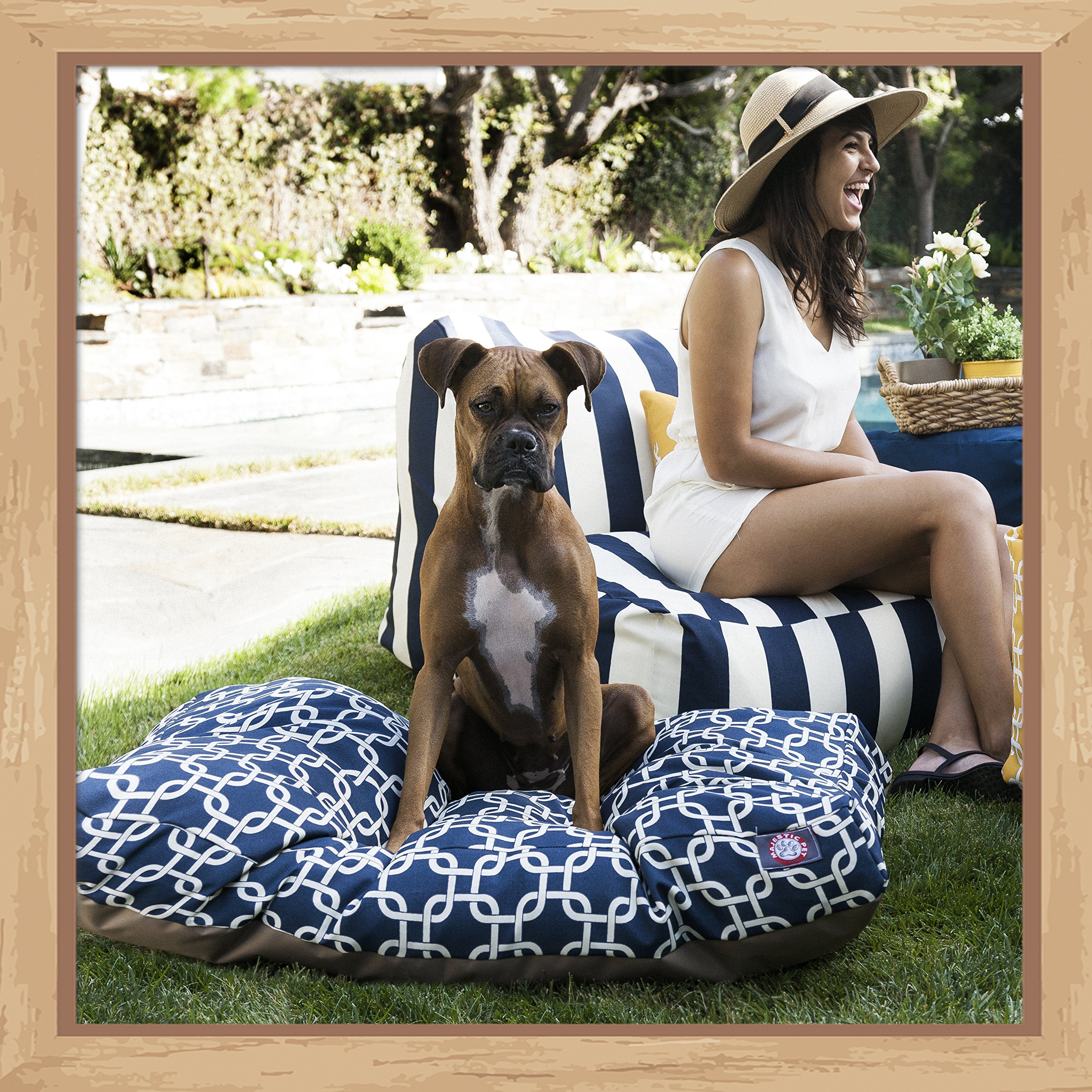 Extra Large Rectangle Dog Bed for Indoor & Outdoor Use - Black | Removable & Washable Cover by Majestic Pet Products | Perfect for Large Breed Dogs, Kennels & Pet Homes