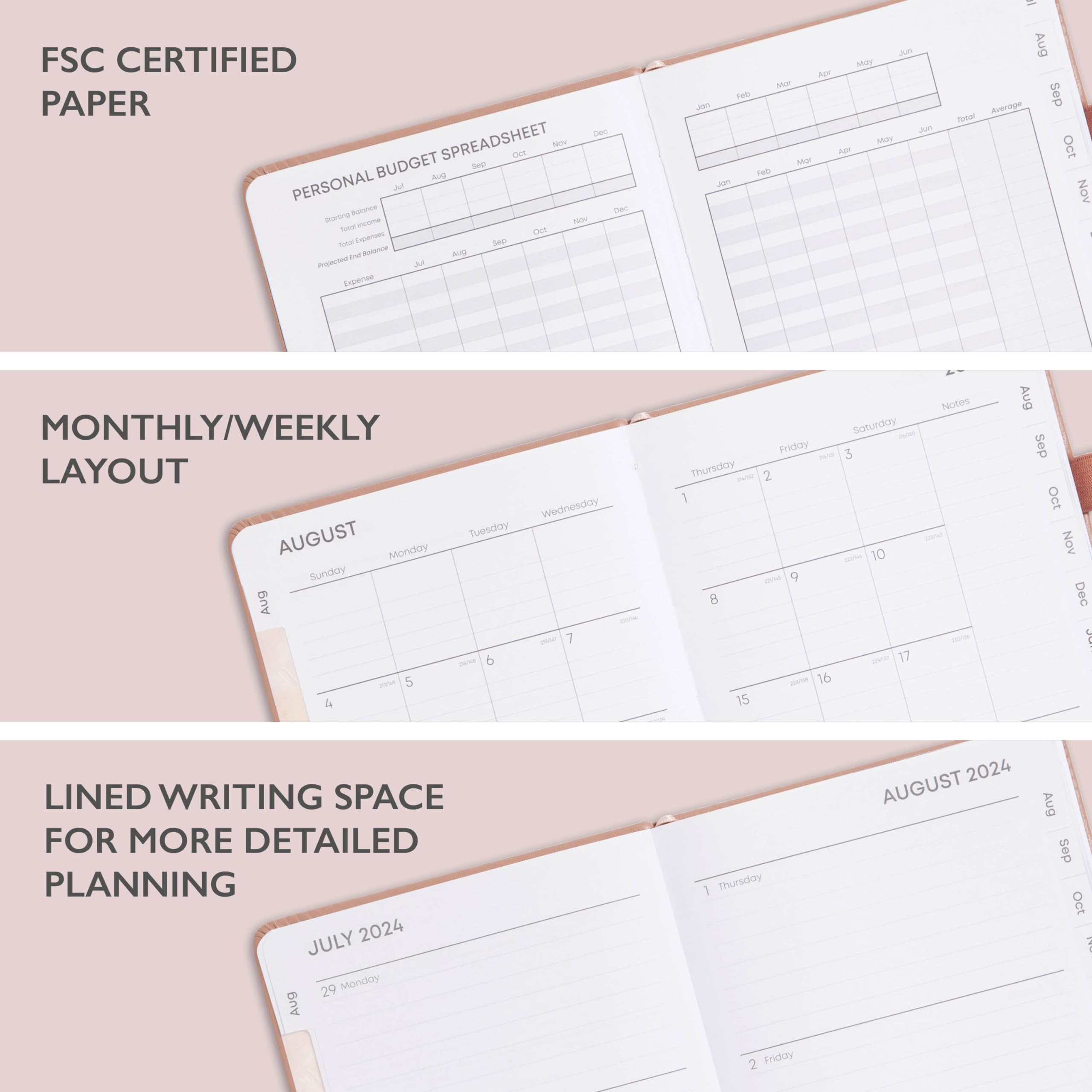Blue Sky 2024-2025 Academic Planner - Weekly & Monthly Organizer, 5